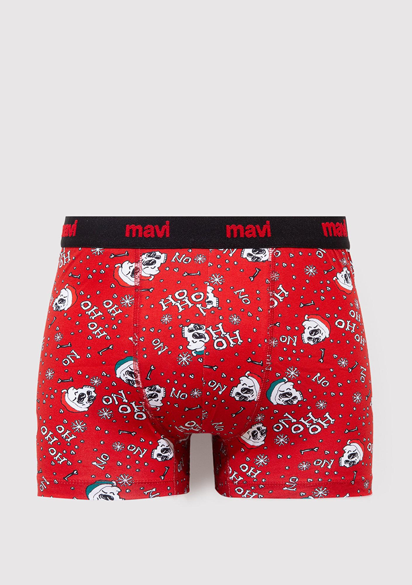 Mavi Yılbaşı Temalı Baskılı Boxer 0912122-70477