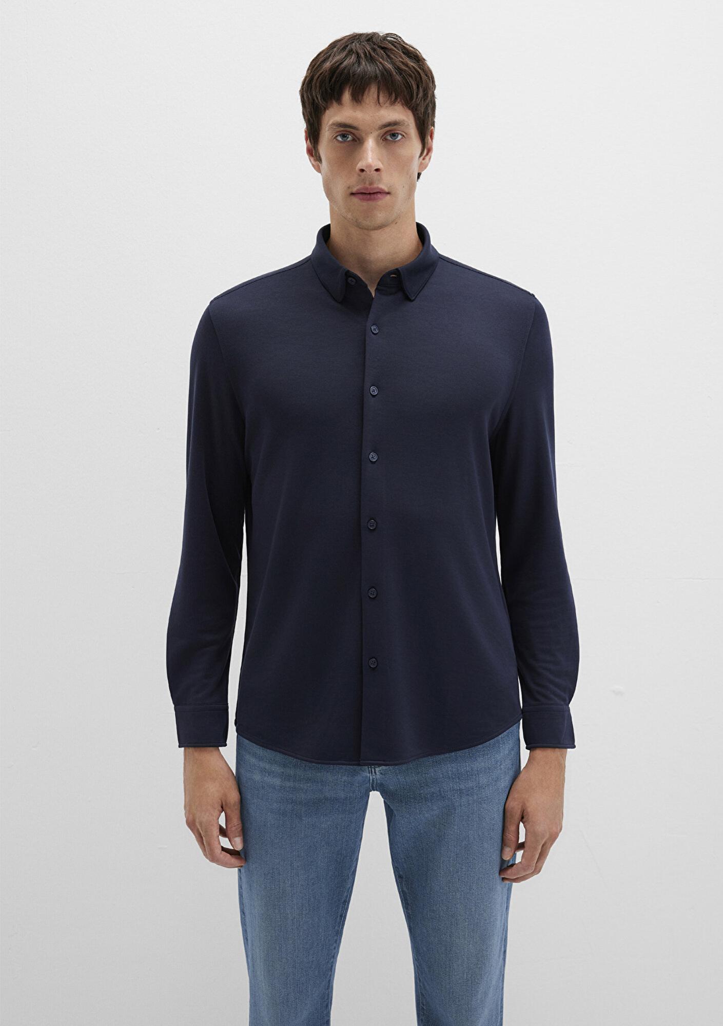 Mavi Mavi Black Lacivert Gömlek Slim Fit / Dar Kesim 0211908-70488