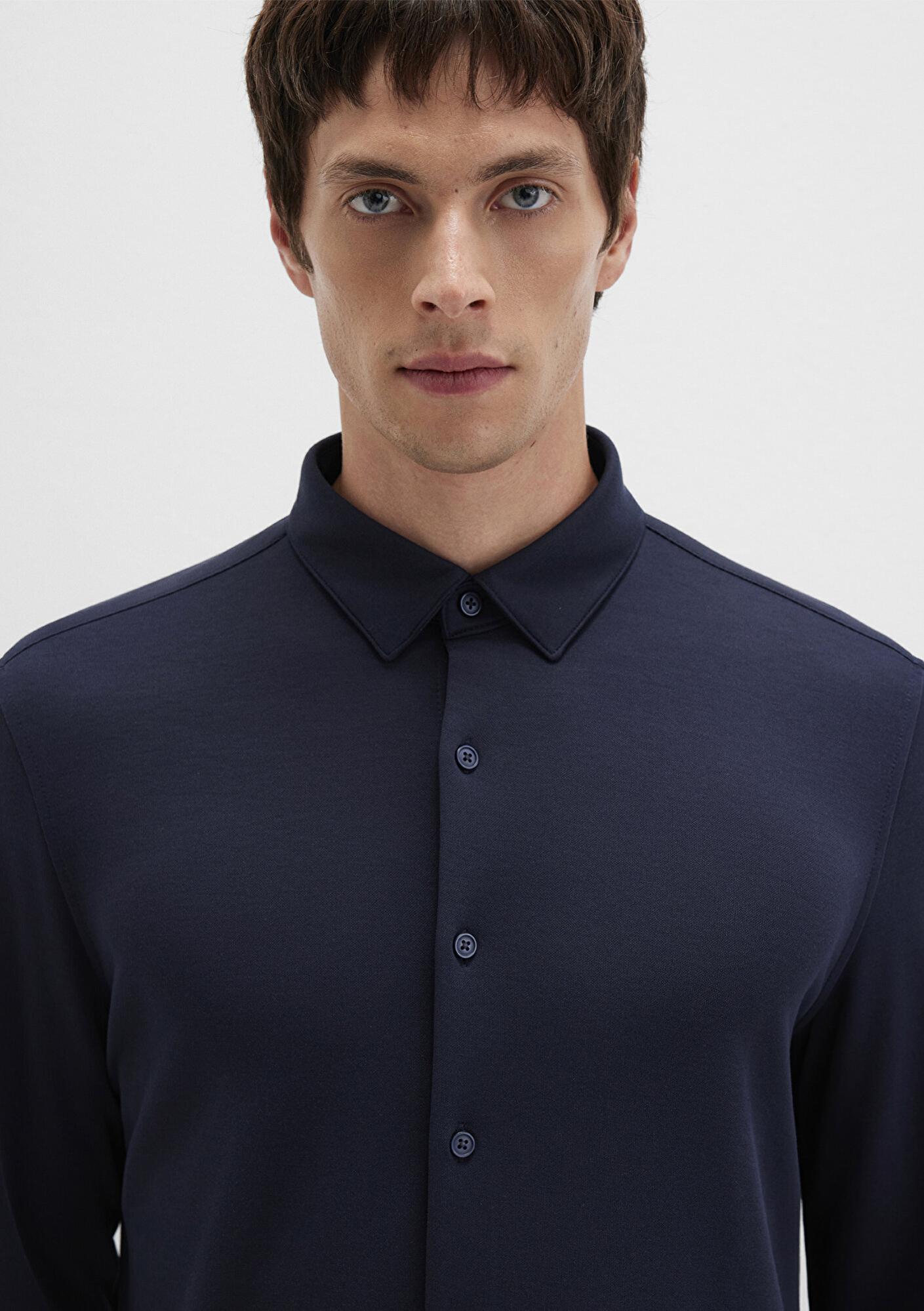 Mavi Mavi Black Lacivert Gömlek Slim Fit / Dar Kesim 0211908-70488