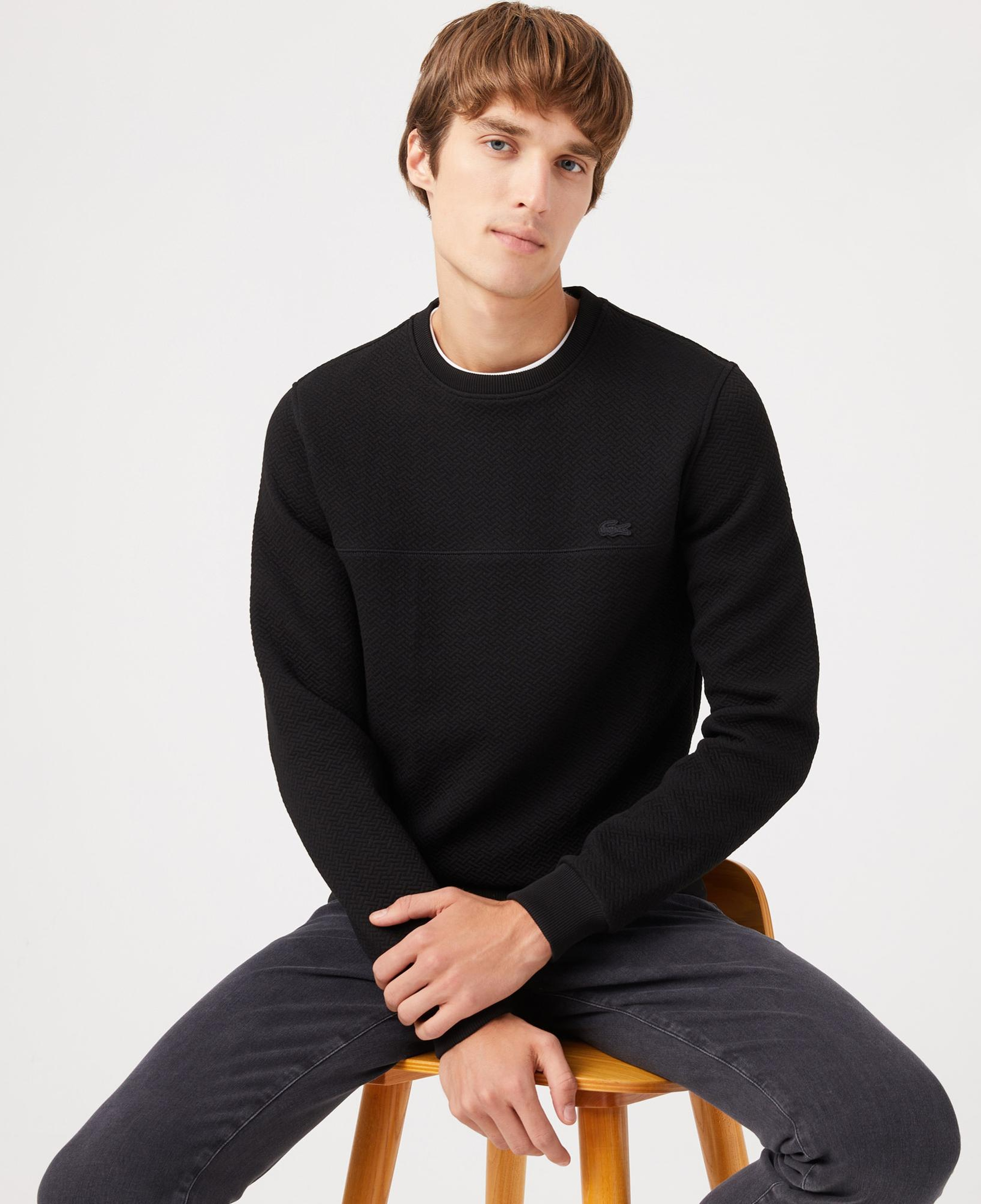 Lacoste Erkek Regular Fit Uzun Kollu Bisiklet Yaka Siyah T-Shirt