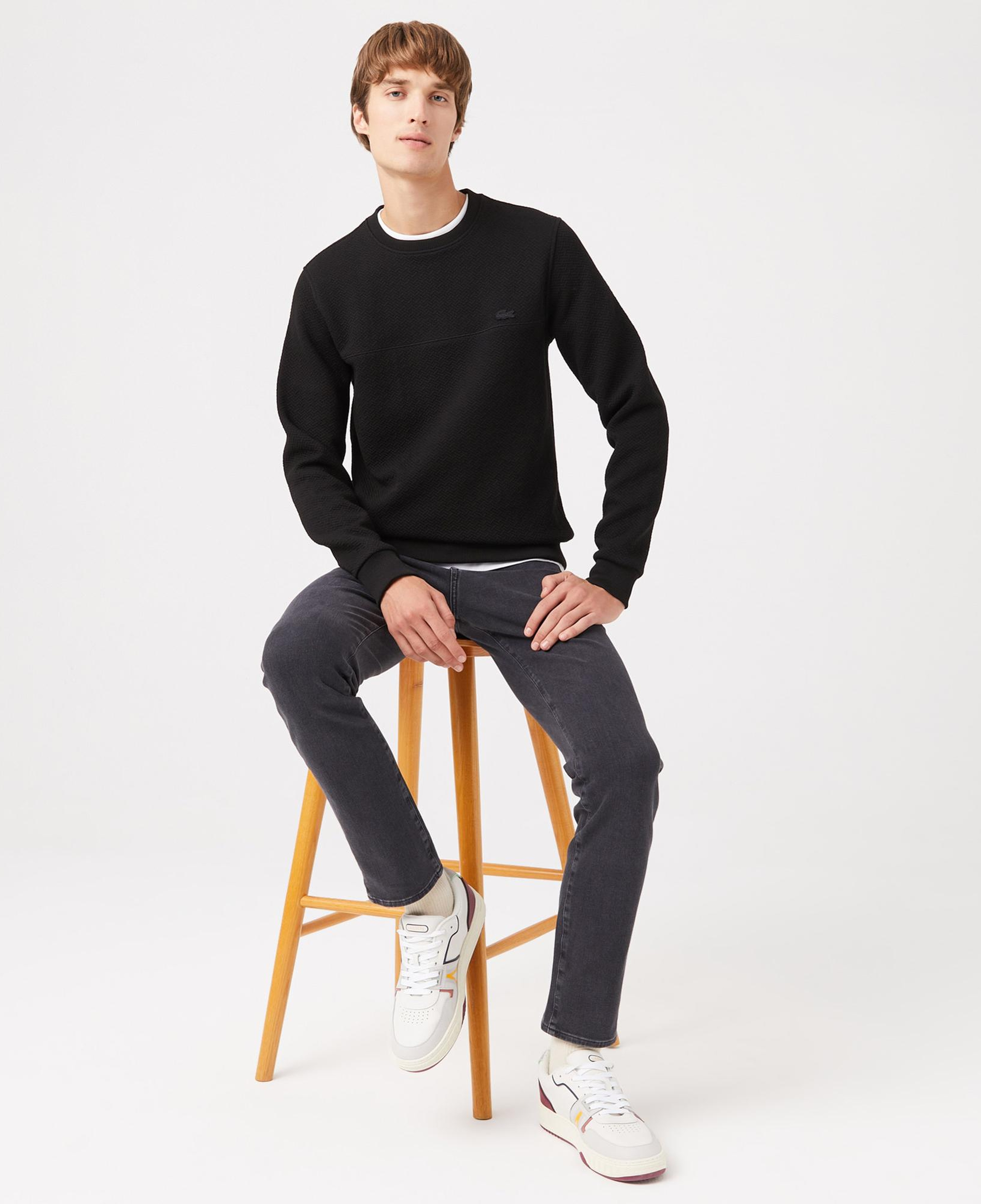 Lacoste Erkek Regular Fit Uzun Kollu Bisiklet Yaka Siyah T-Shirt