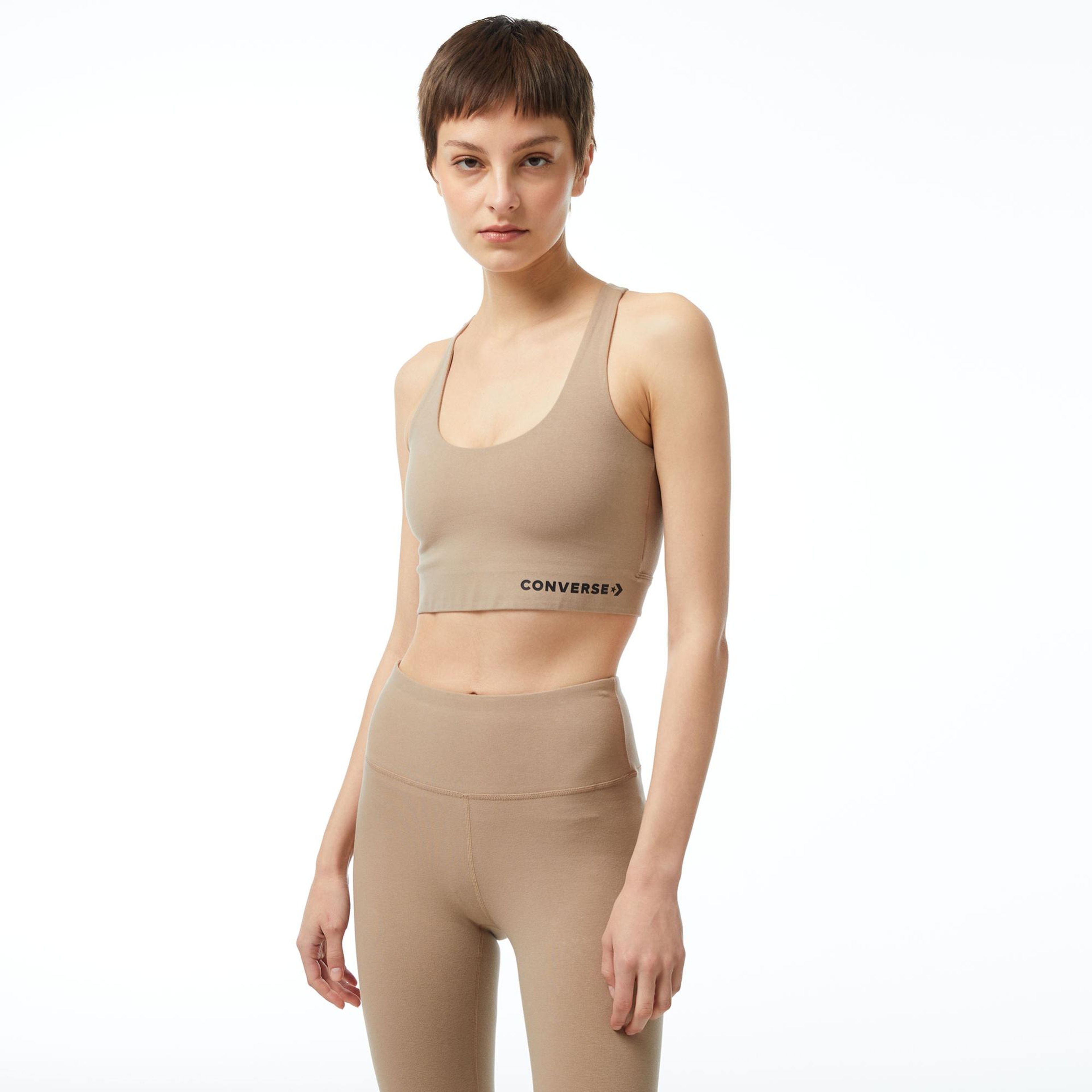 Converse Wordmark Kadın Kahverengi Bra Top