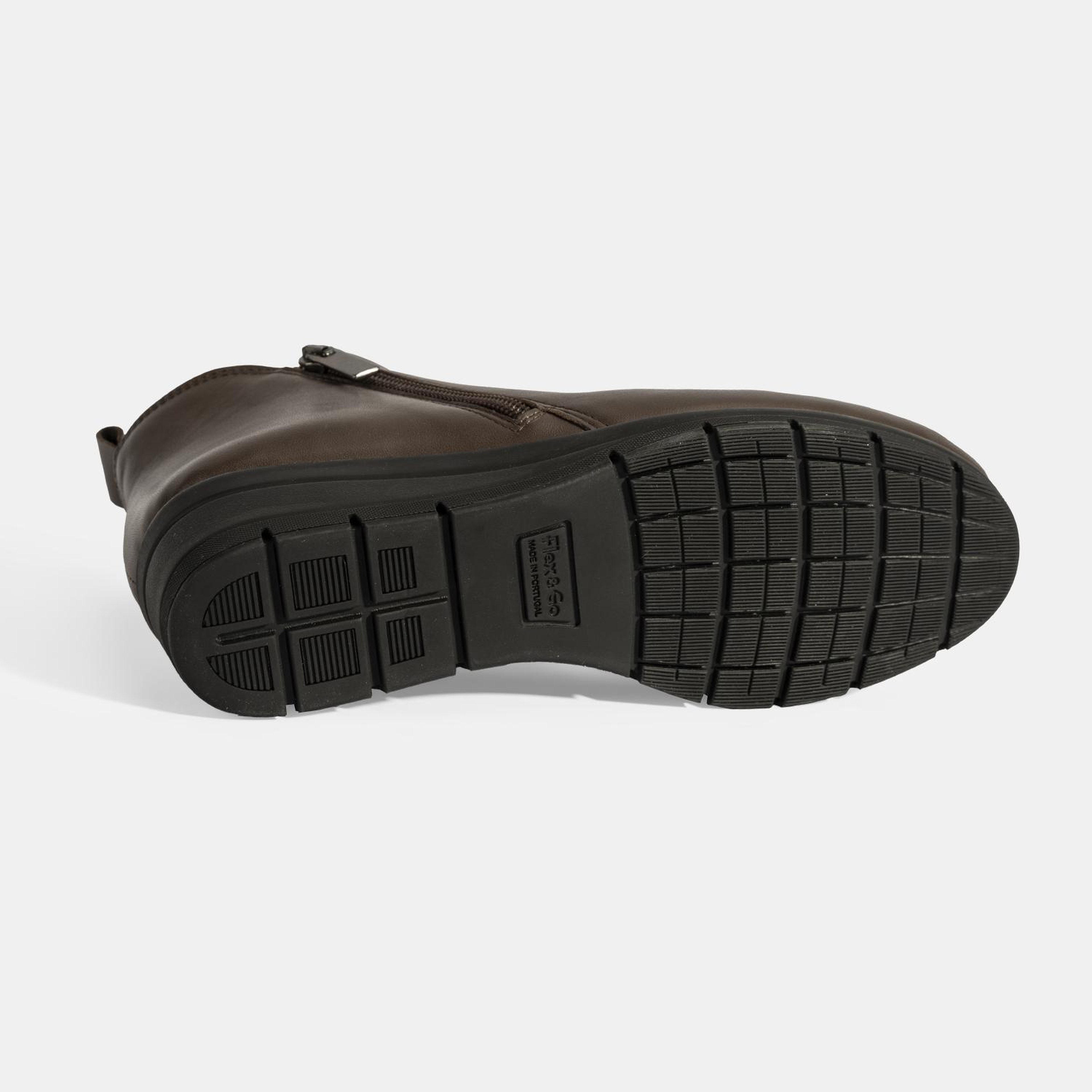 Kadın Kahve DesaComfort Çift Fermuarlı Deri Bot