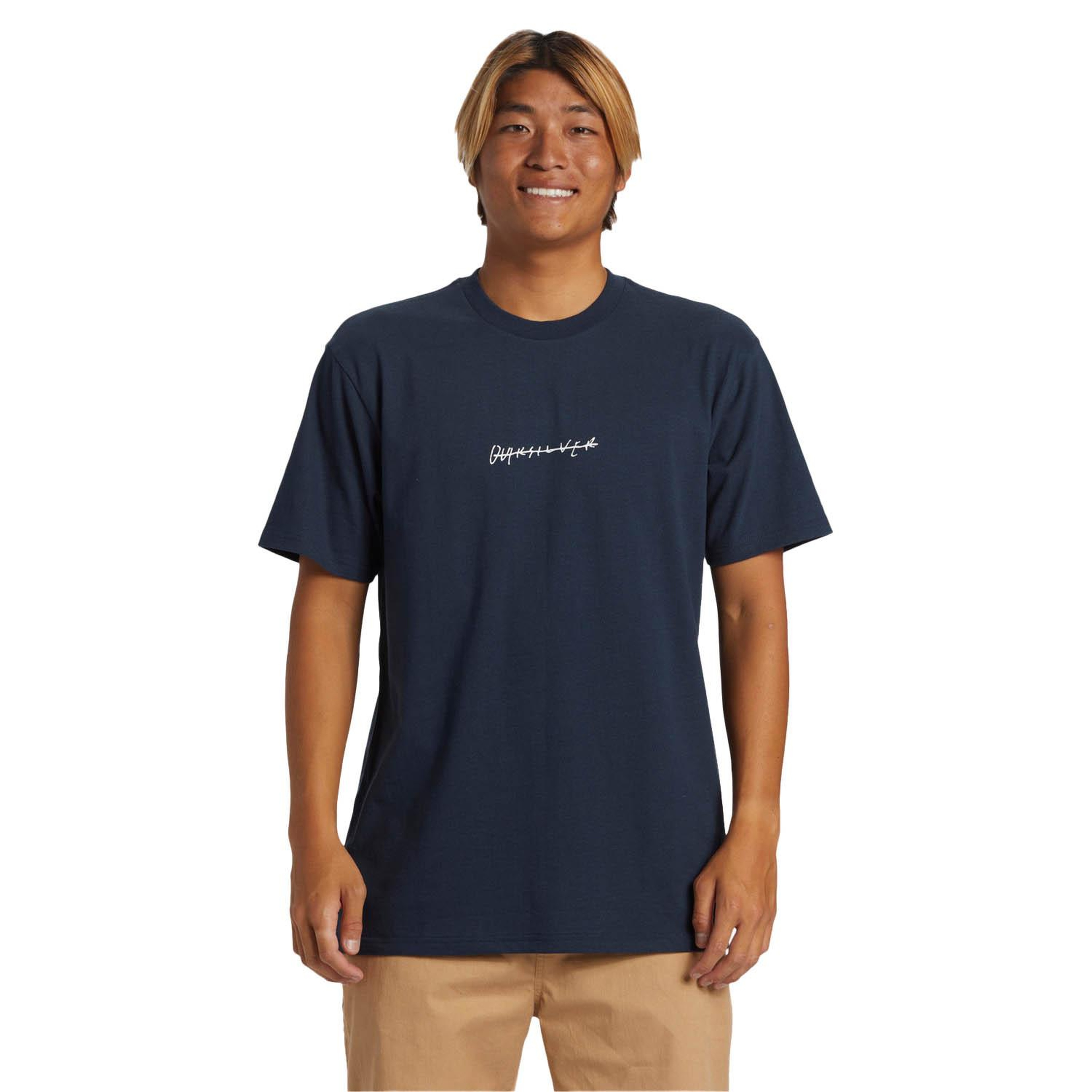 Quiksilver Qs Rushed Logo Dna Erkek Mavi Tişört