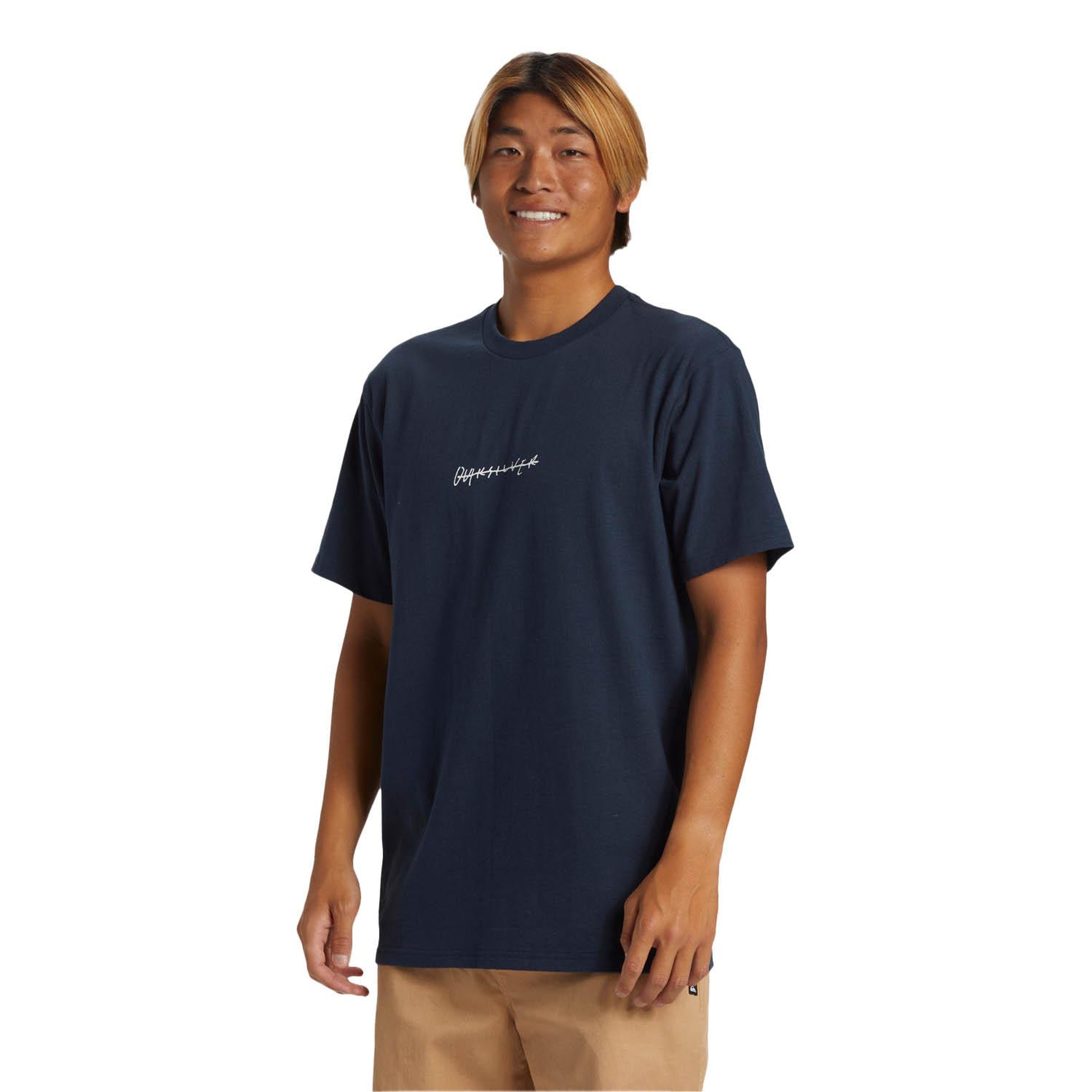 Quiksilver Qs Rushed Logo Dna Erkek Mavi Tişört