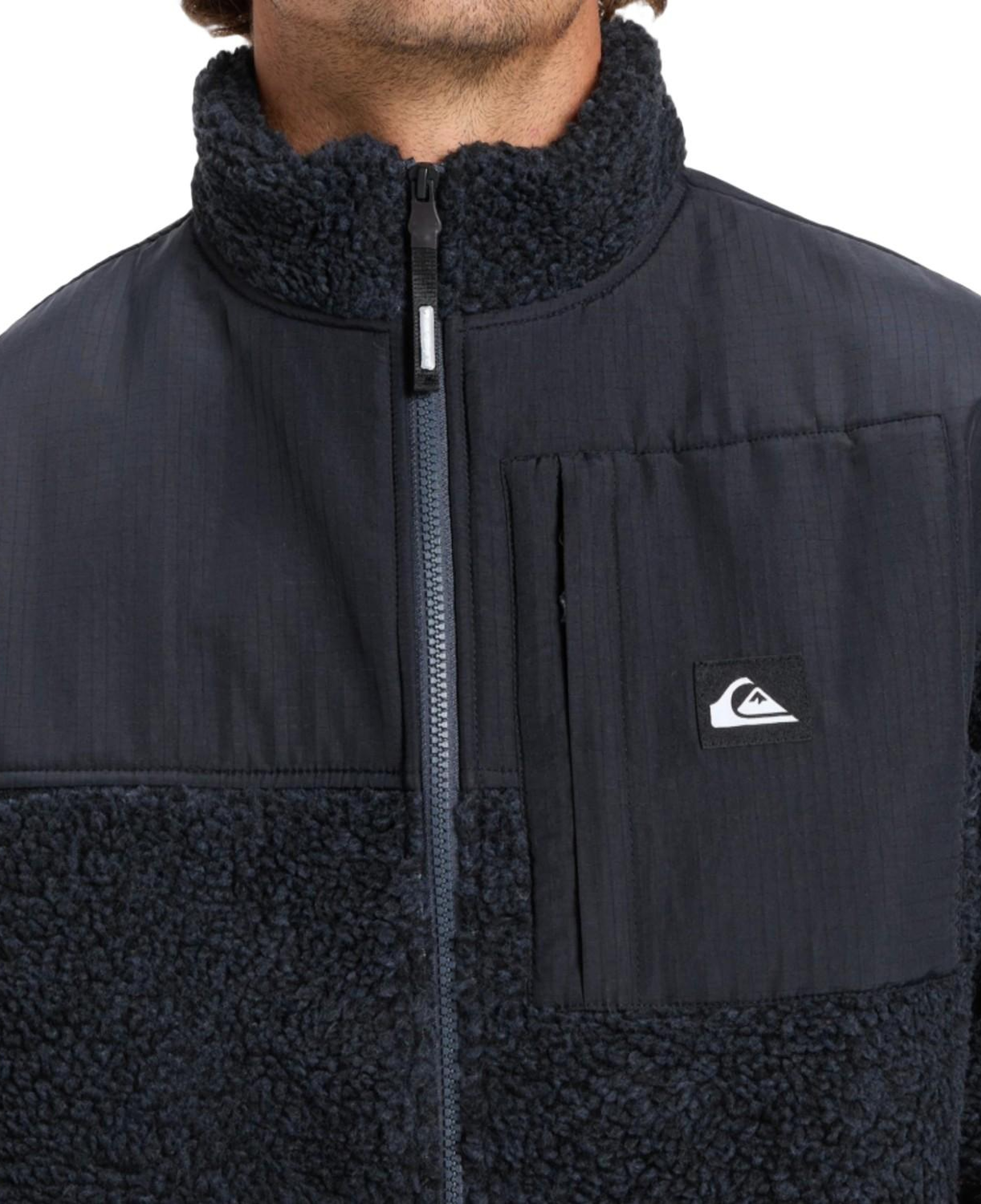 Quiksilver Shallow Water Fz Erkek Siyah Polar Ceket