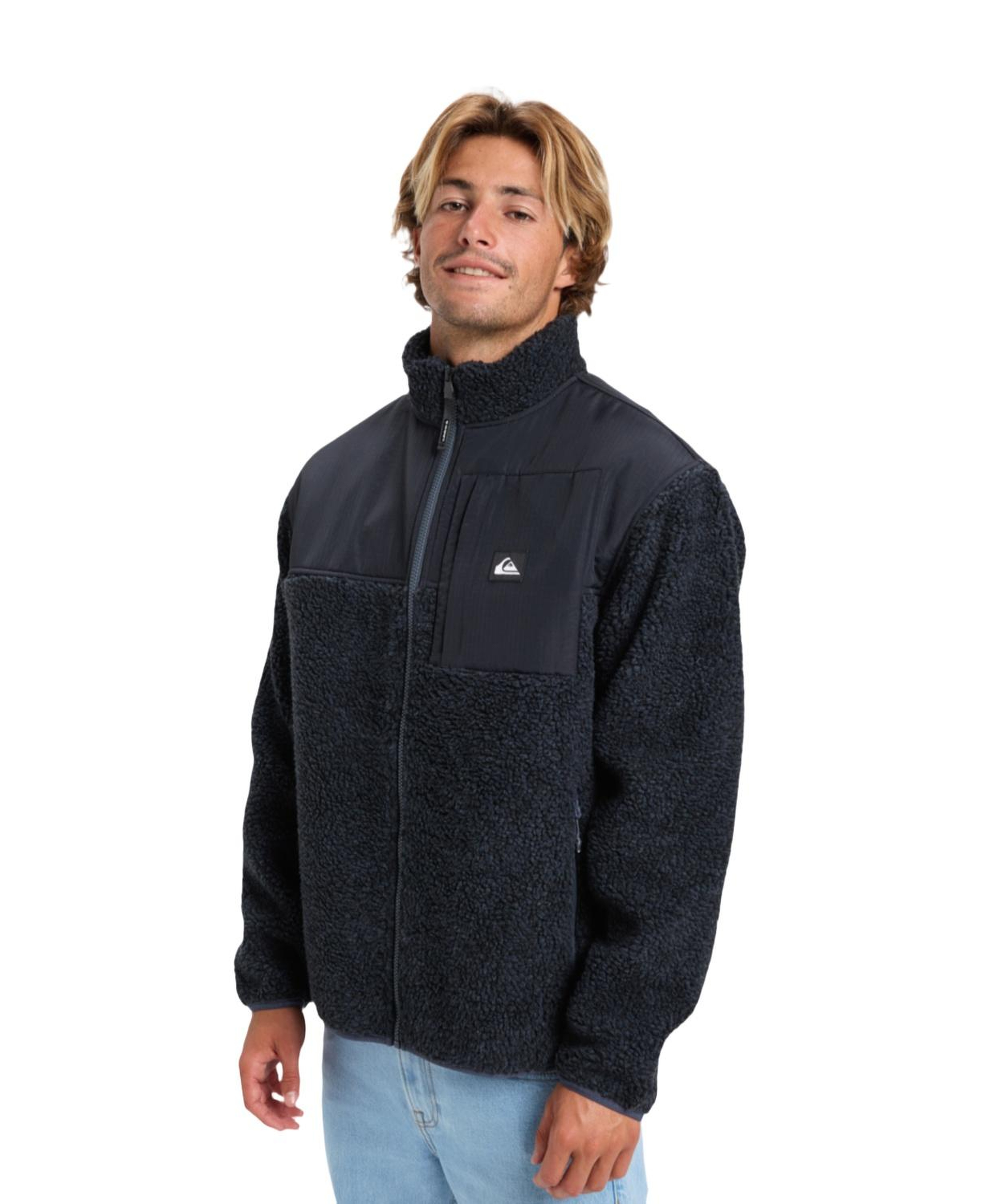 Quiksilver Shallow Water Fz Erkek Siyah Polar Ceket