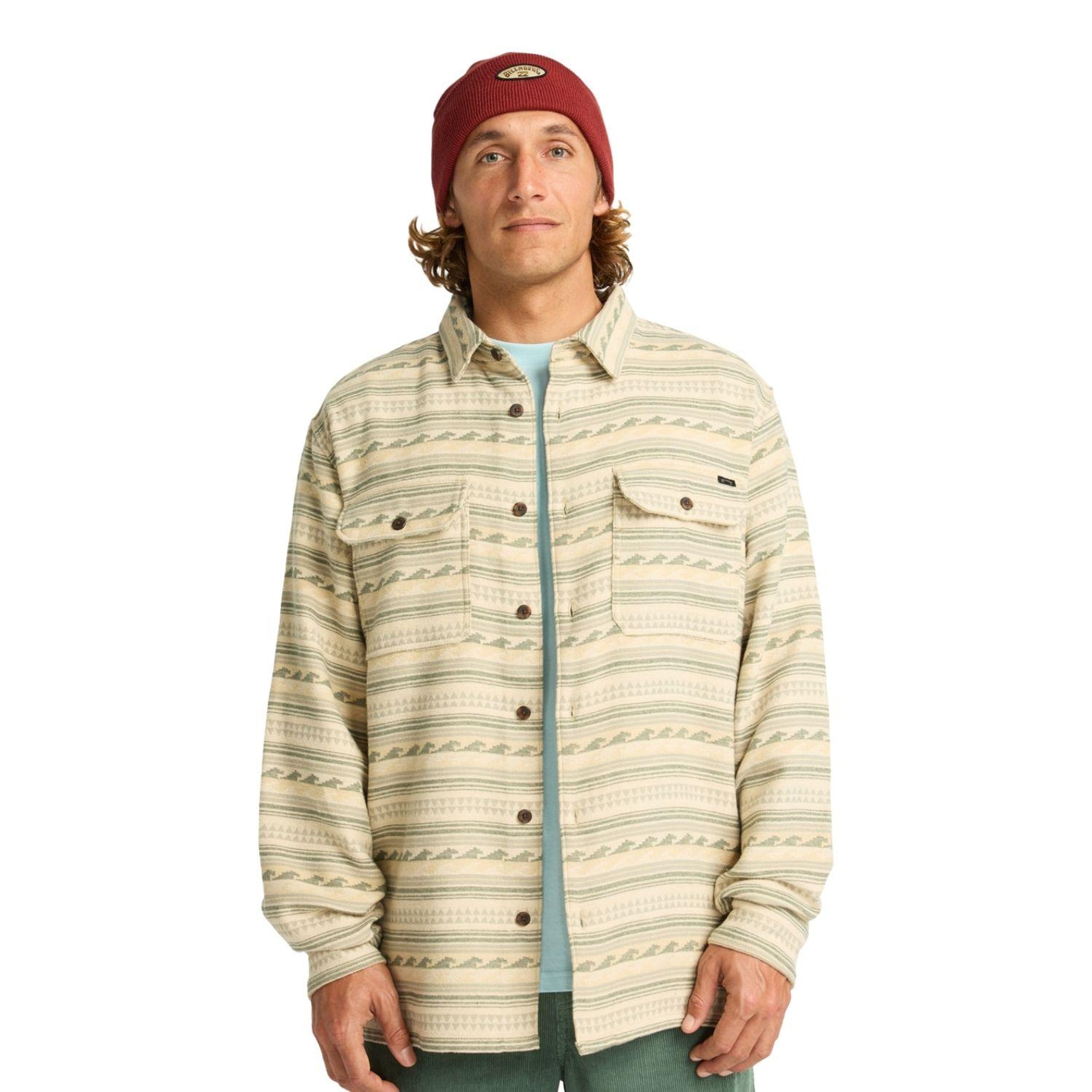 Billabong Offshore Jacquard Flannel Erkek Bej Gömlek
