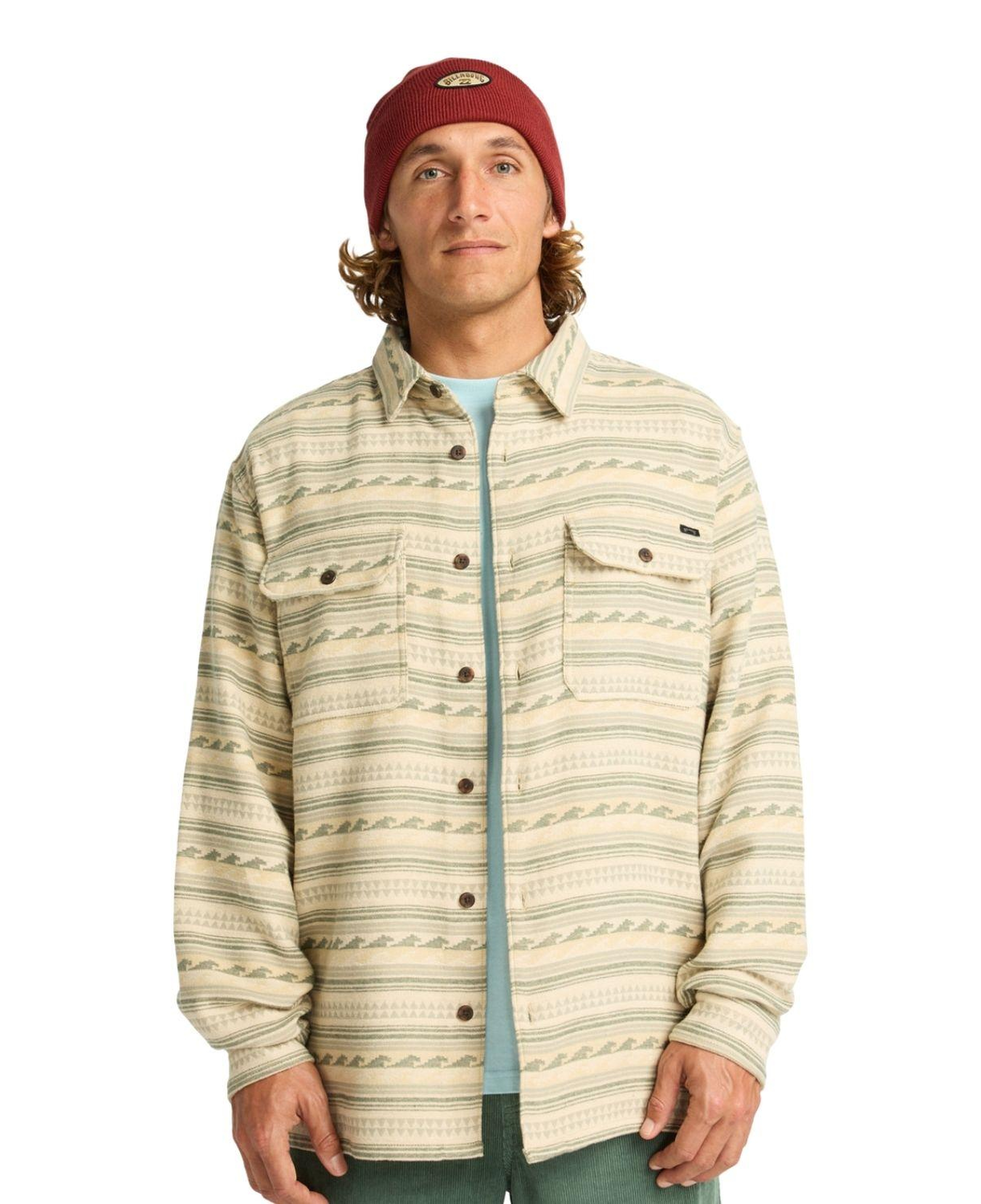 Billabong Offshore Jacquard Flannel Erkek Bej Gömlek