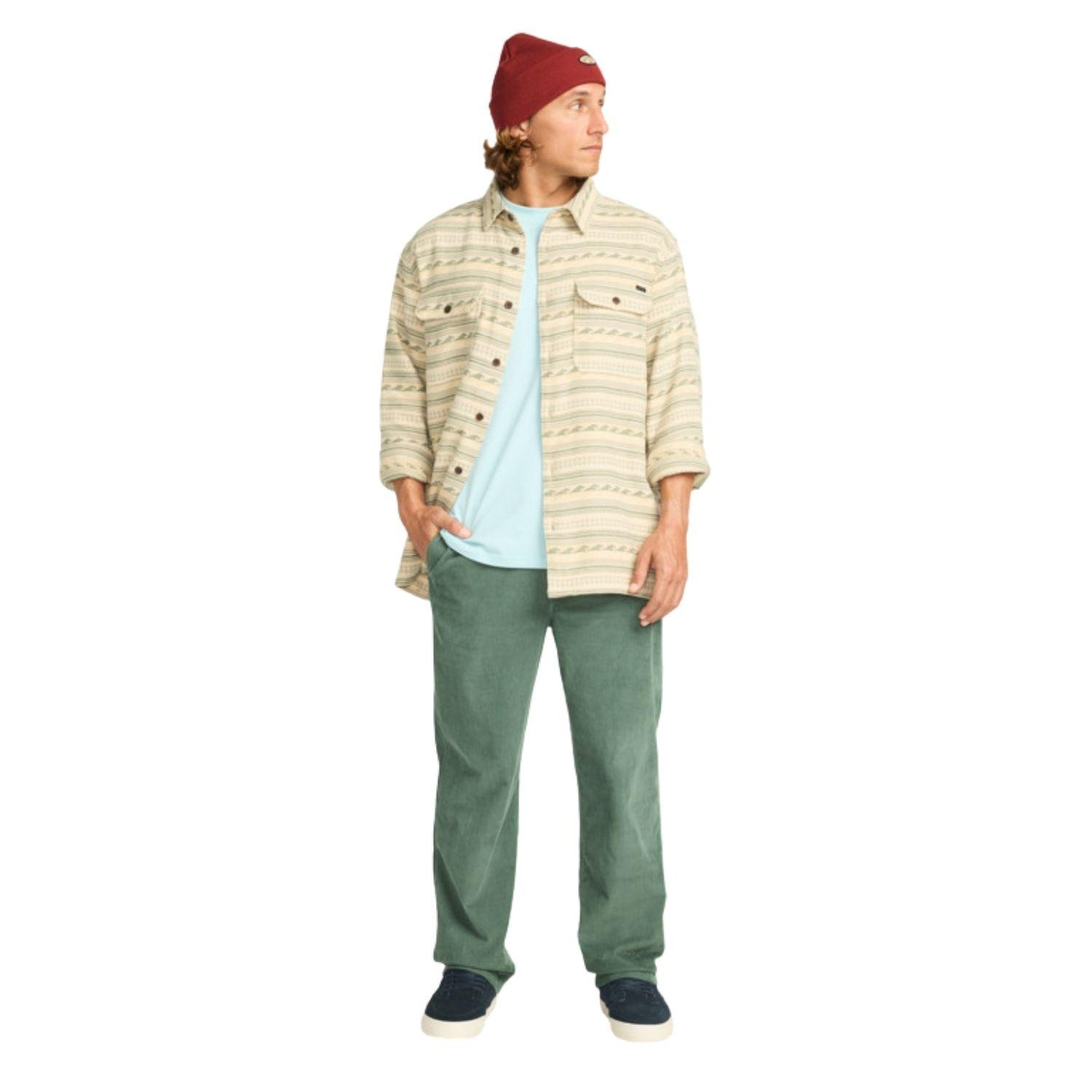 Billabong Offshore Jacquard Flannel Erkek Bej Gömlek