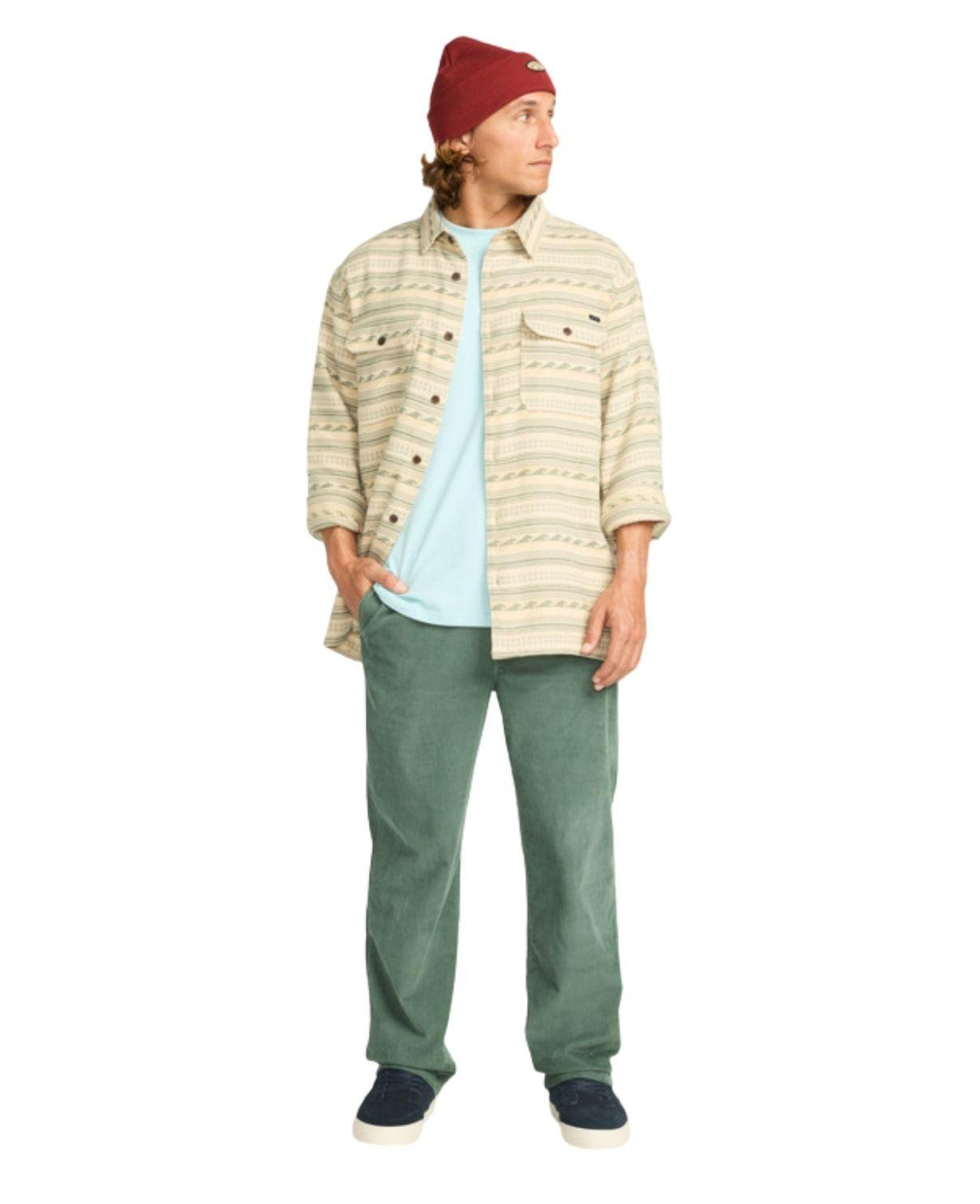 Billabong Offshore Jacquard Flannel Erkek Bej Gömlek