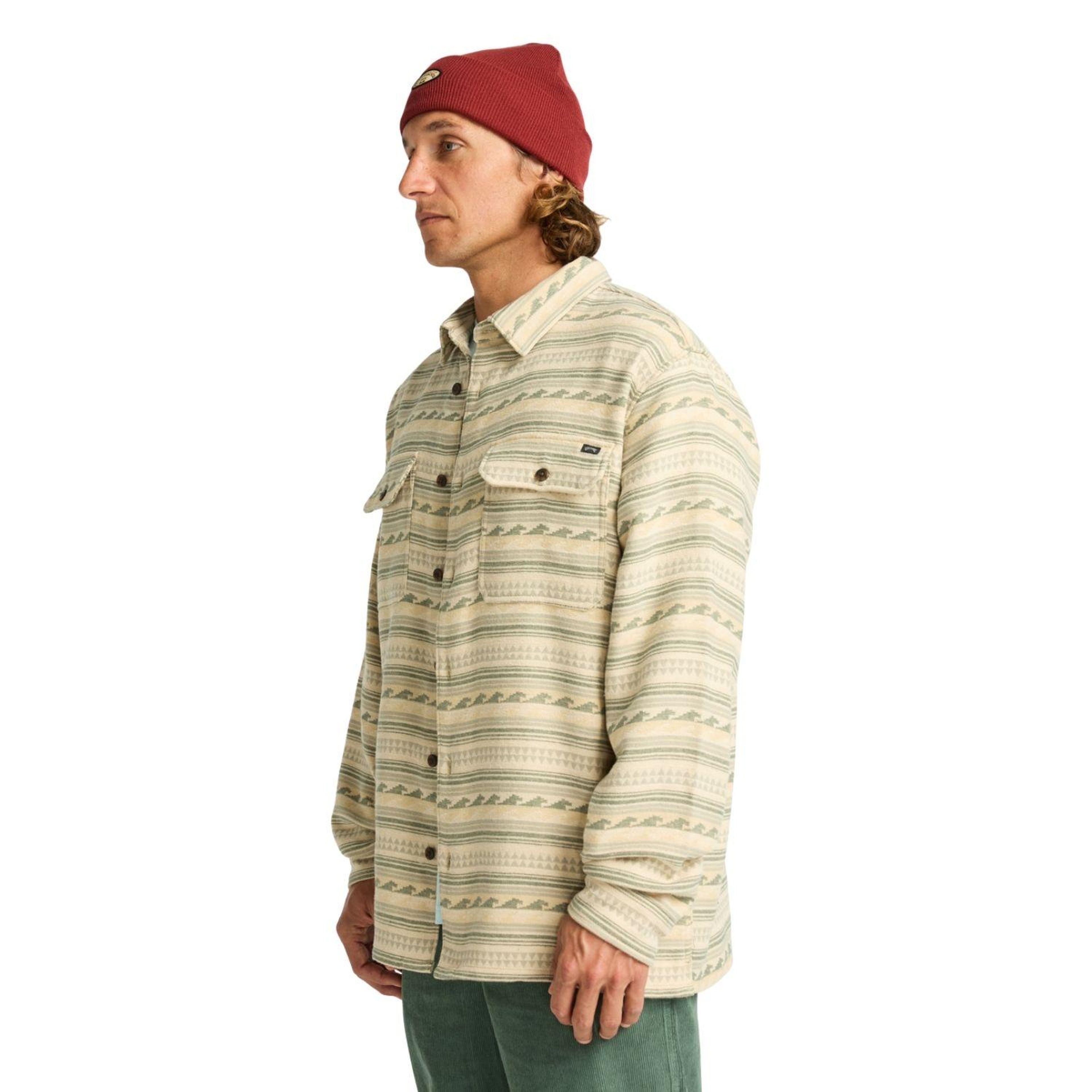 Billabong Offshore Jacquard Flannel Erkek Bej Gömlek