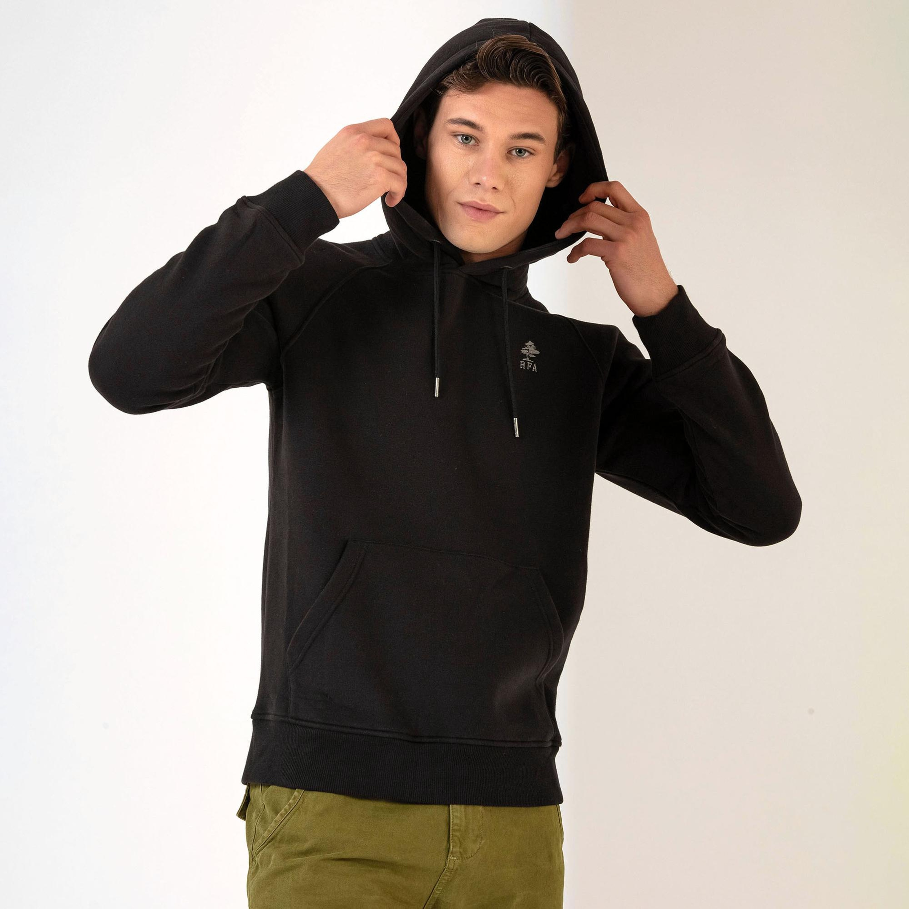 Routefield Hedge Erkek Siyah Sweatshirt
