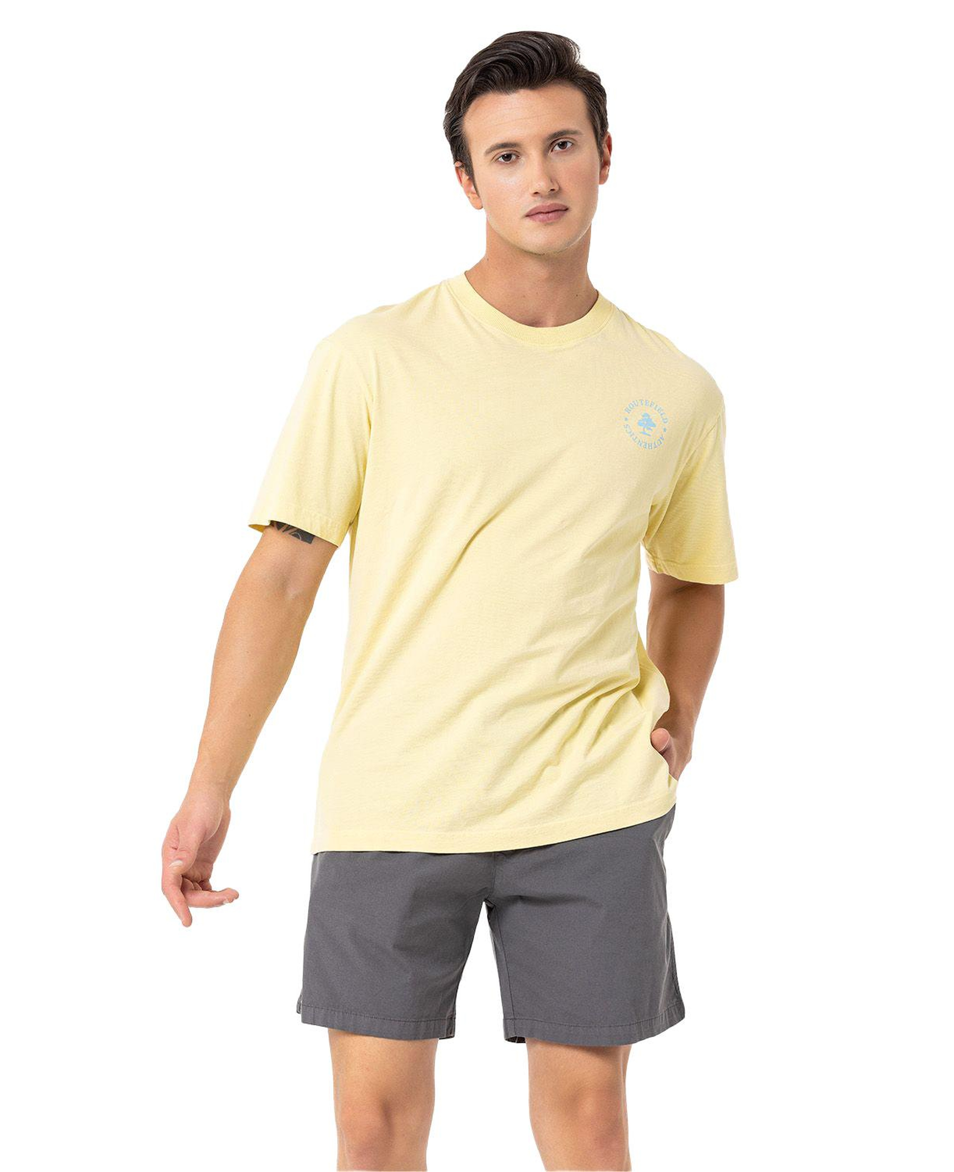 Routefield Typo Erkek Sarı Tişört