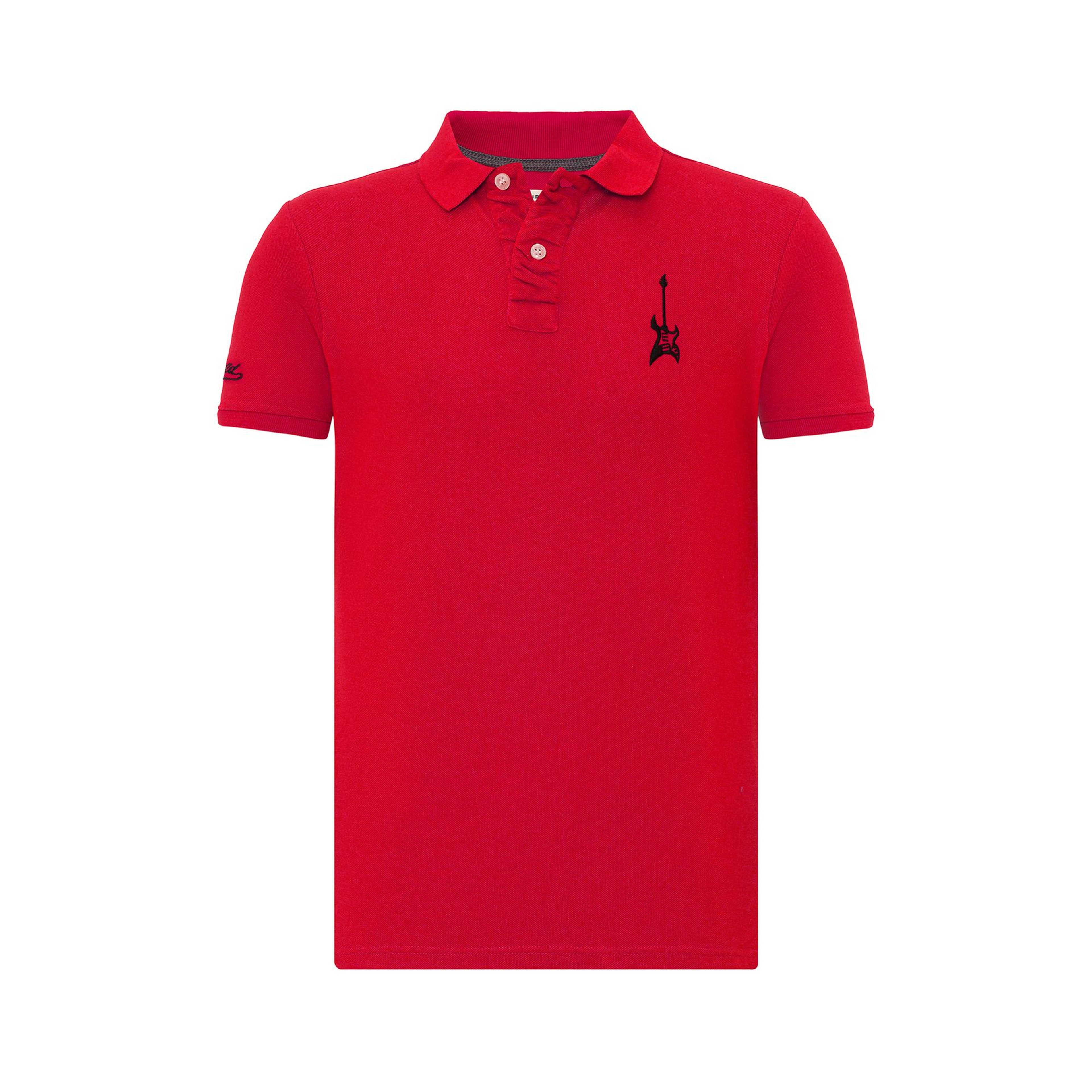 Routefield Punk Erkek Kırmızı Polo Tişört