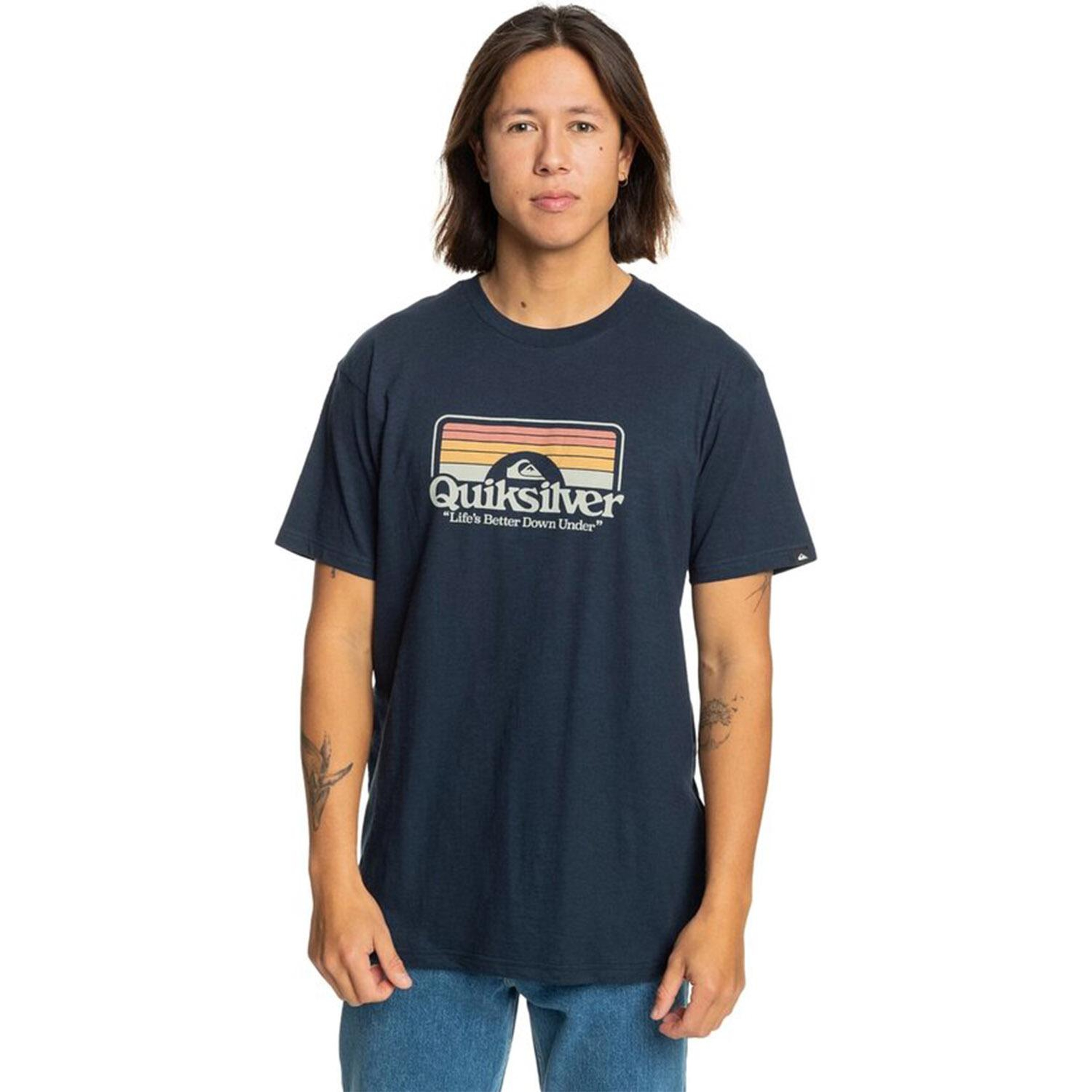 Quiksilver Step Inside Erkek Mavi Tişört