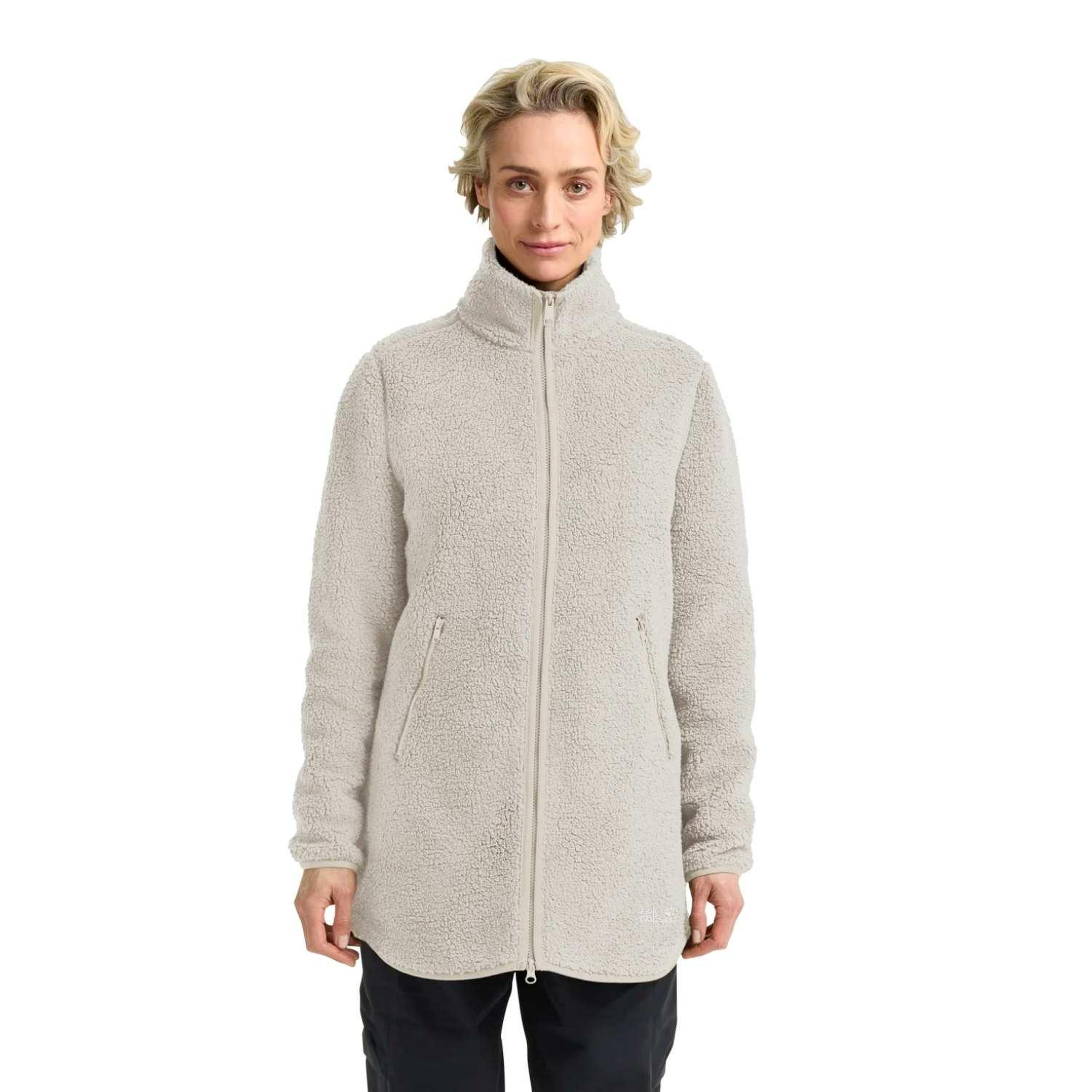 Jack Wolfskin High Curl Coat Kadın Bej Outdoor Ceketi