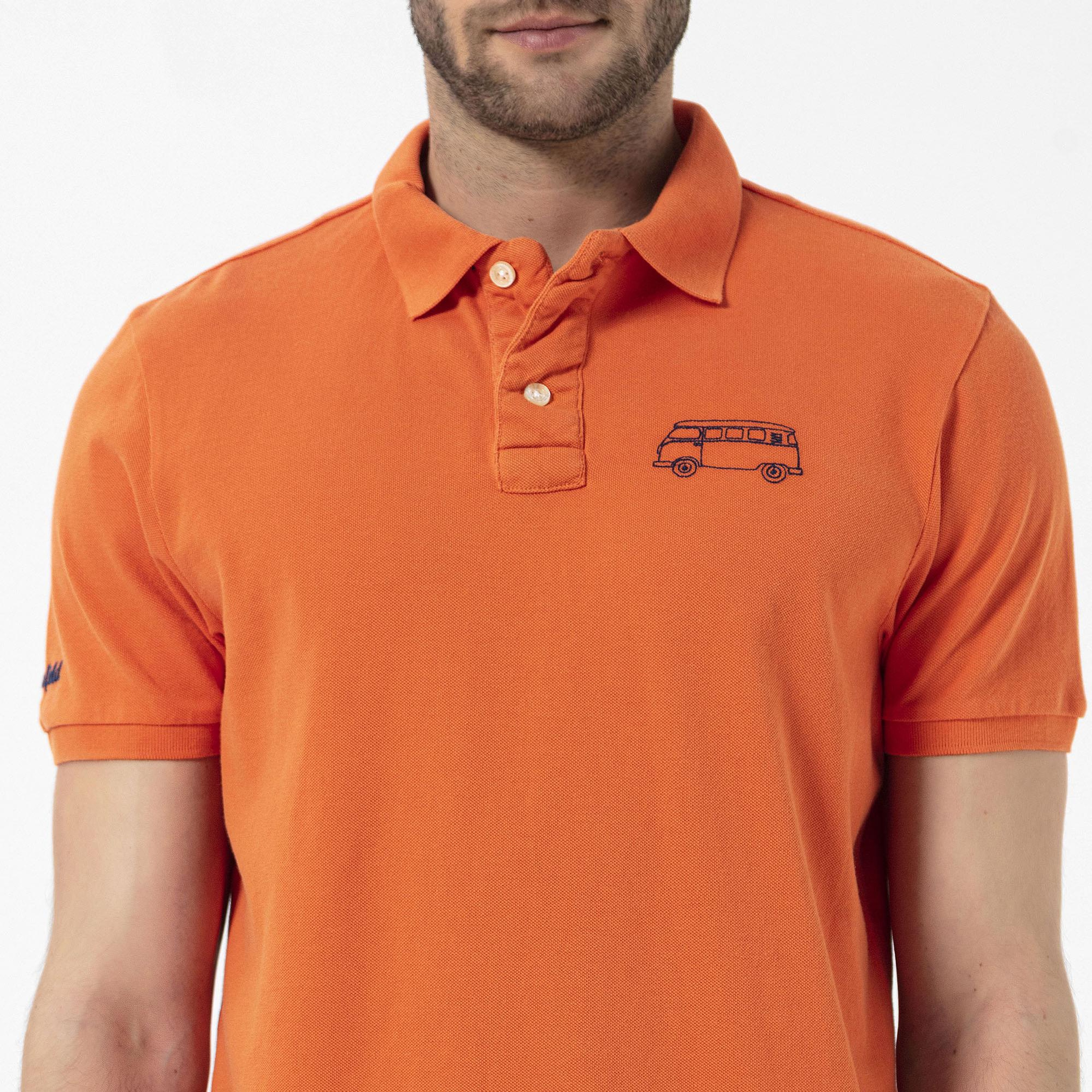 Routefield Post Erkek Turuncu Polo Tişört