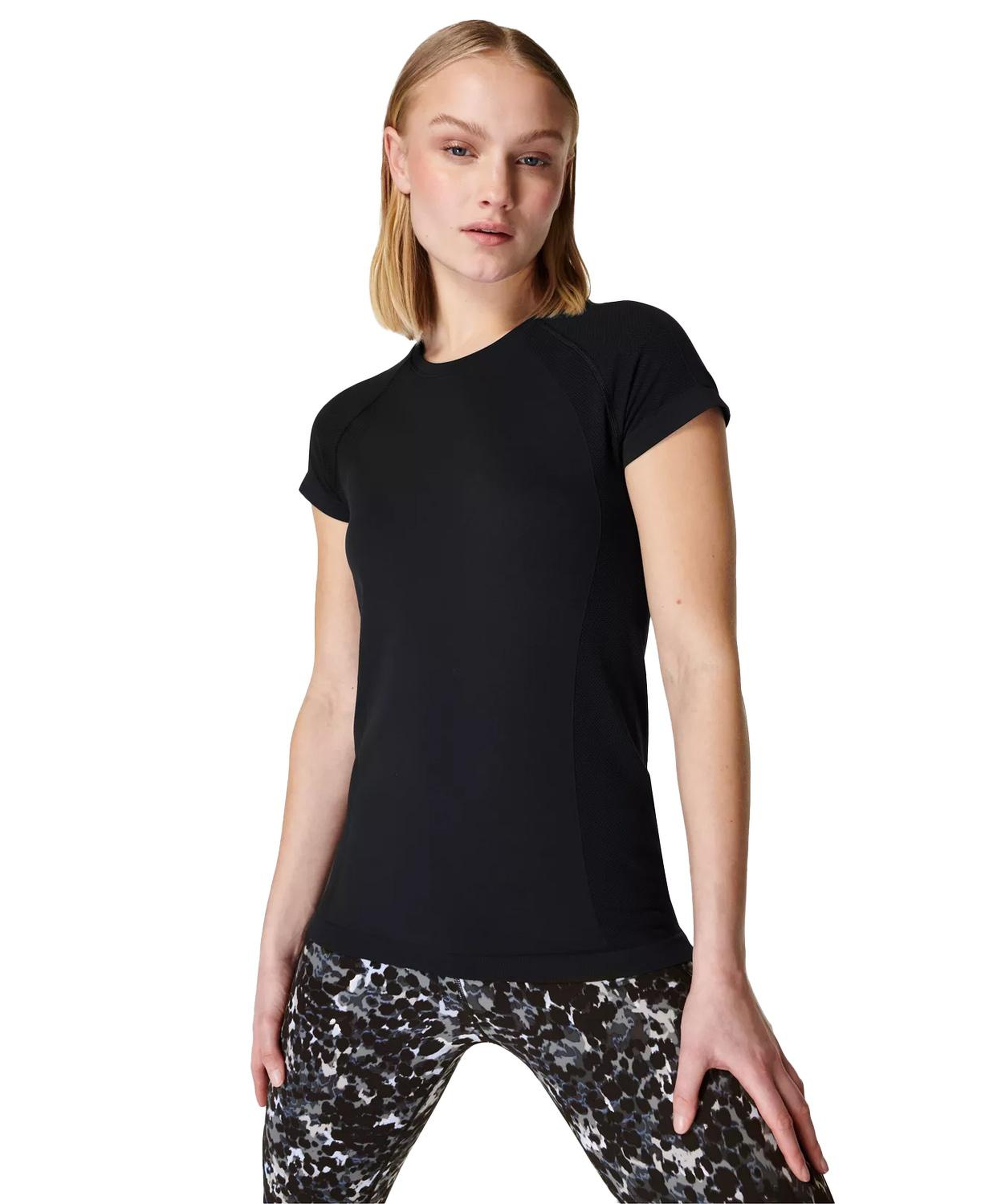 Sweaty Betty Athlete Seamless Workout T-shirt Kadın Siyah Fitness Tişört