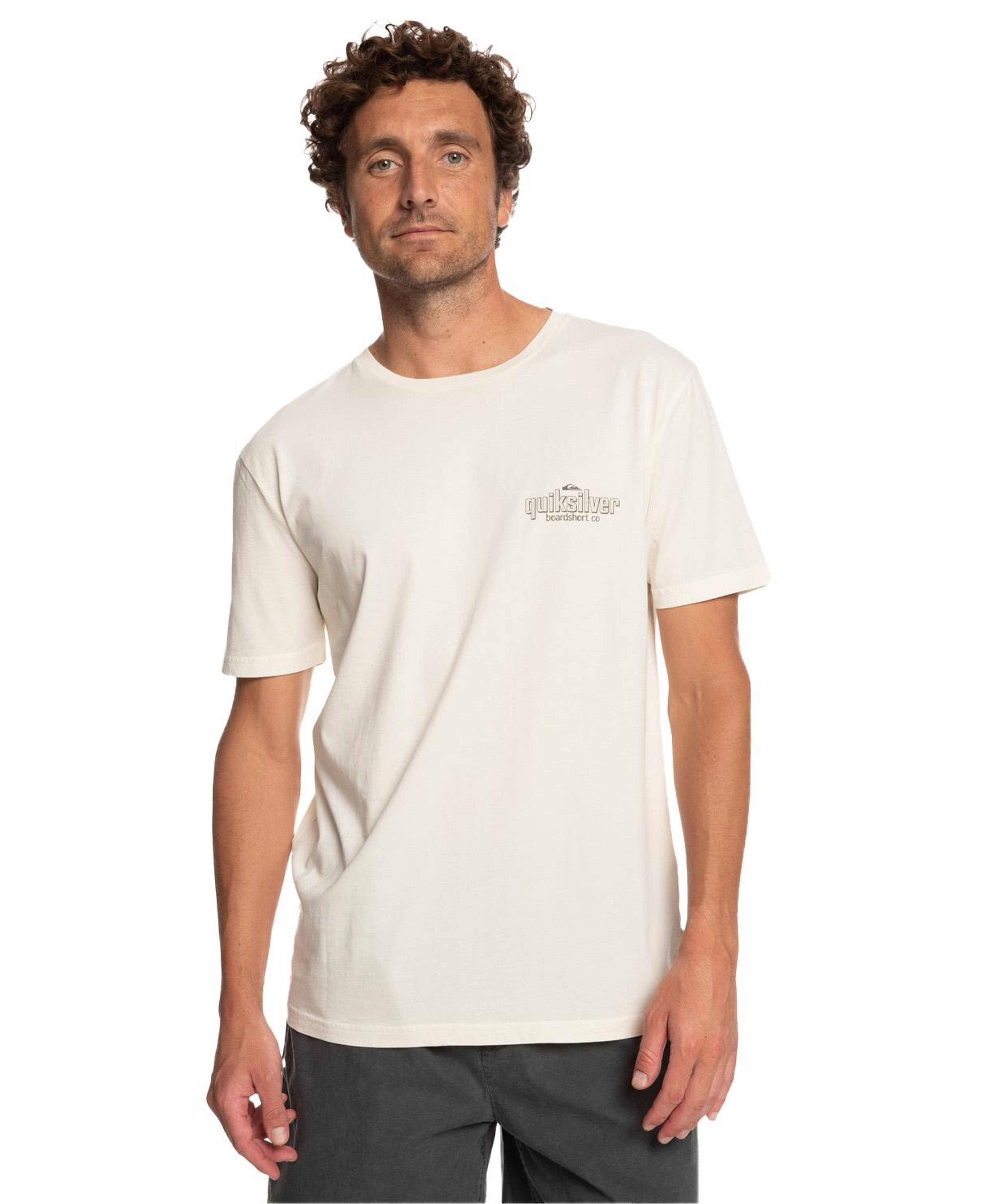 Quiksilver Quikwords Erkek Bej Tişört