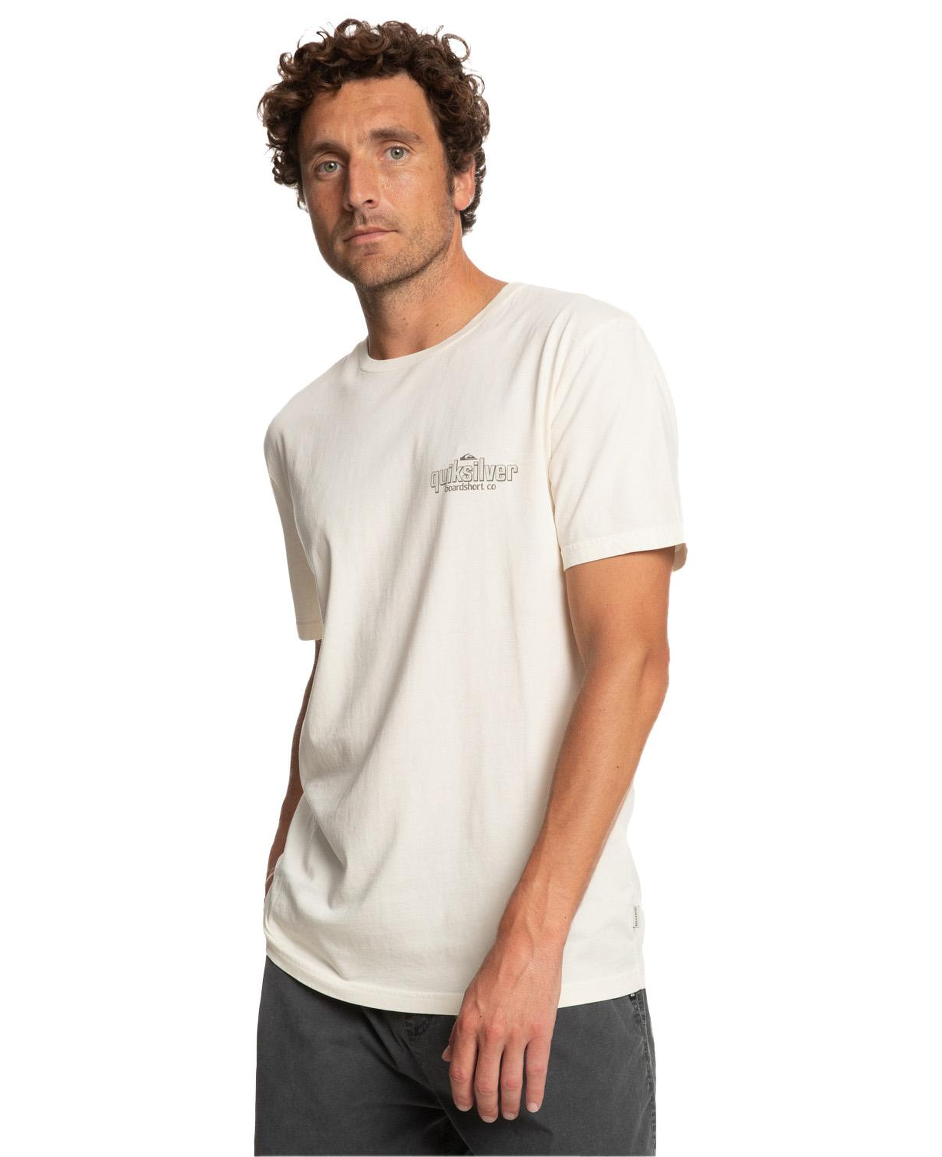 Quiksilver Quikwords Erkek Bej Tişört