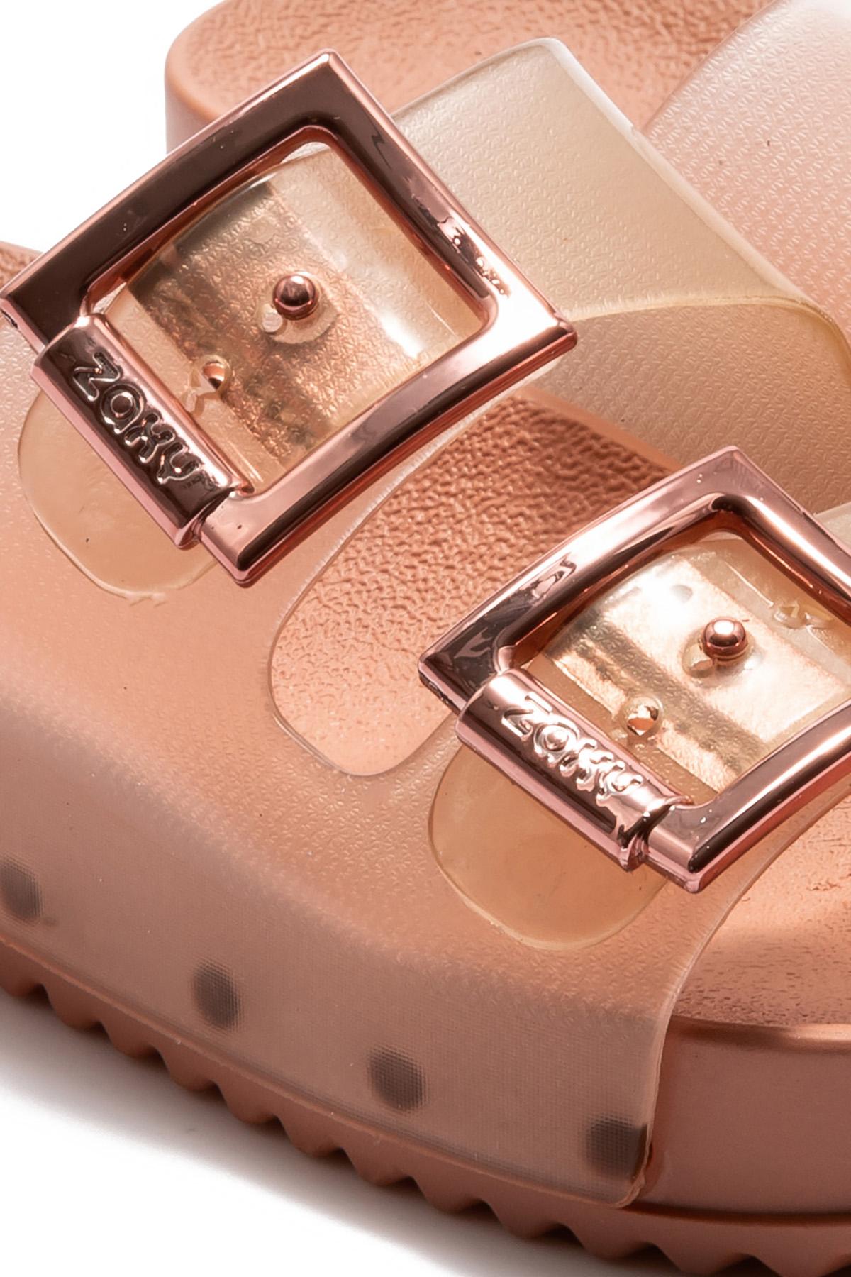 Partner Çift Bantlı Kadın Terlik Şeffaf Pudra 35/42