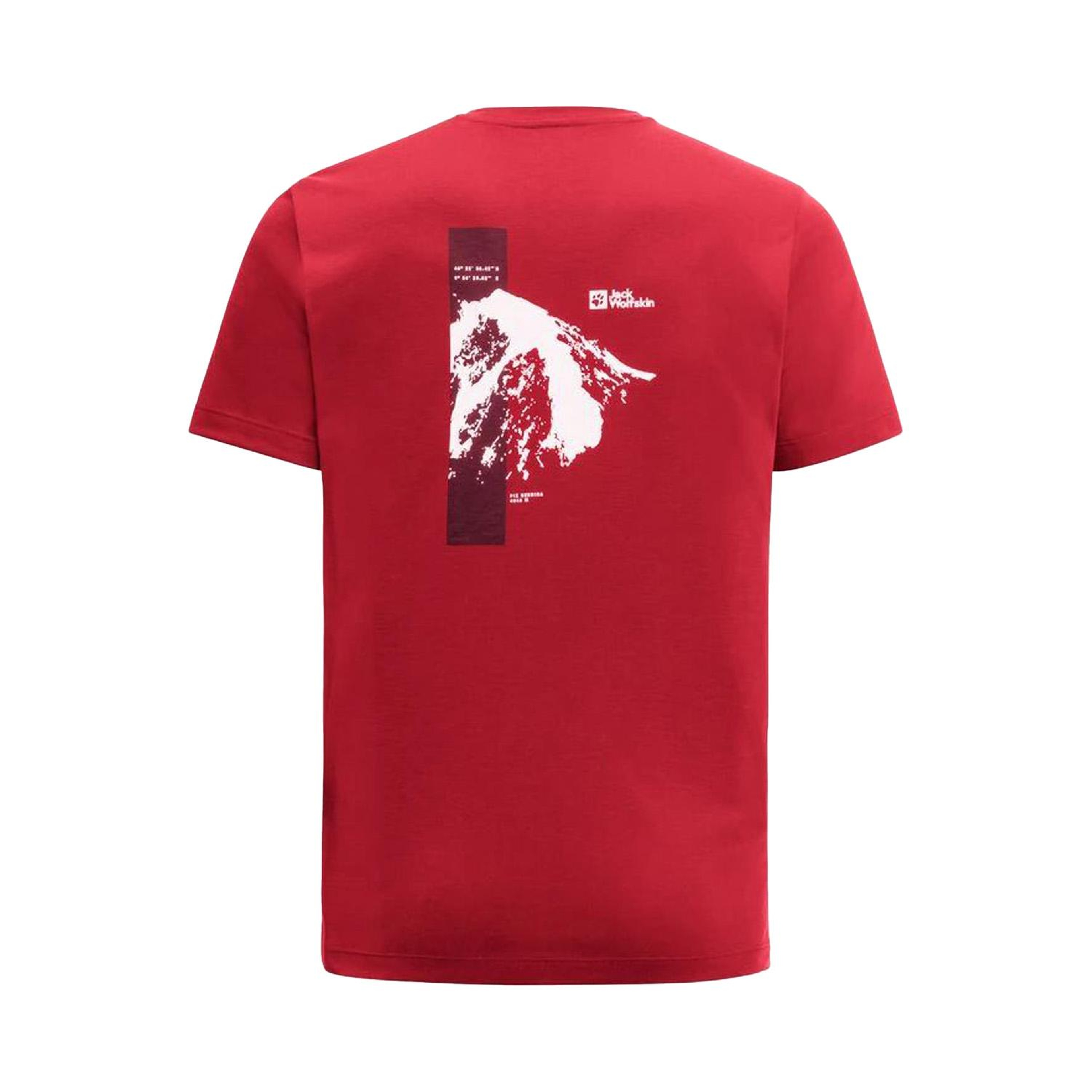 Jack Wolfskin Vonnan S/s Graphic T Erkek Kırmızı Tişört