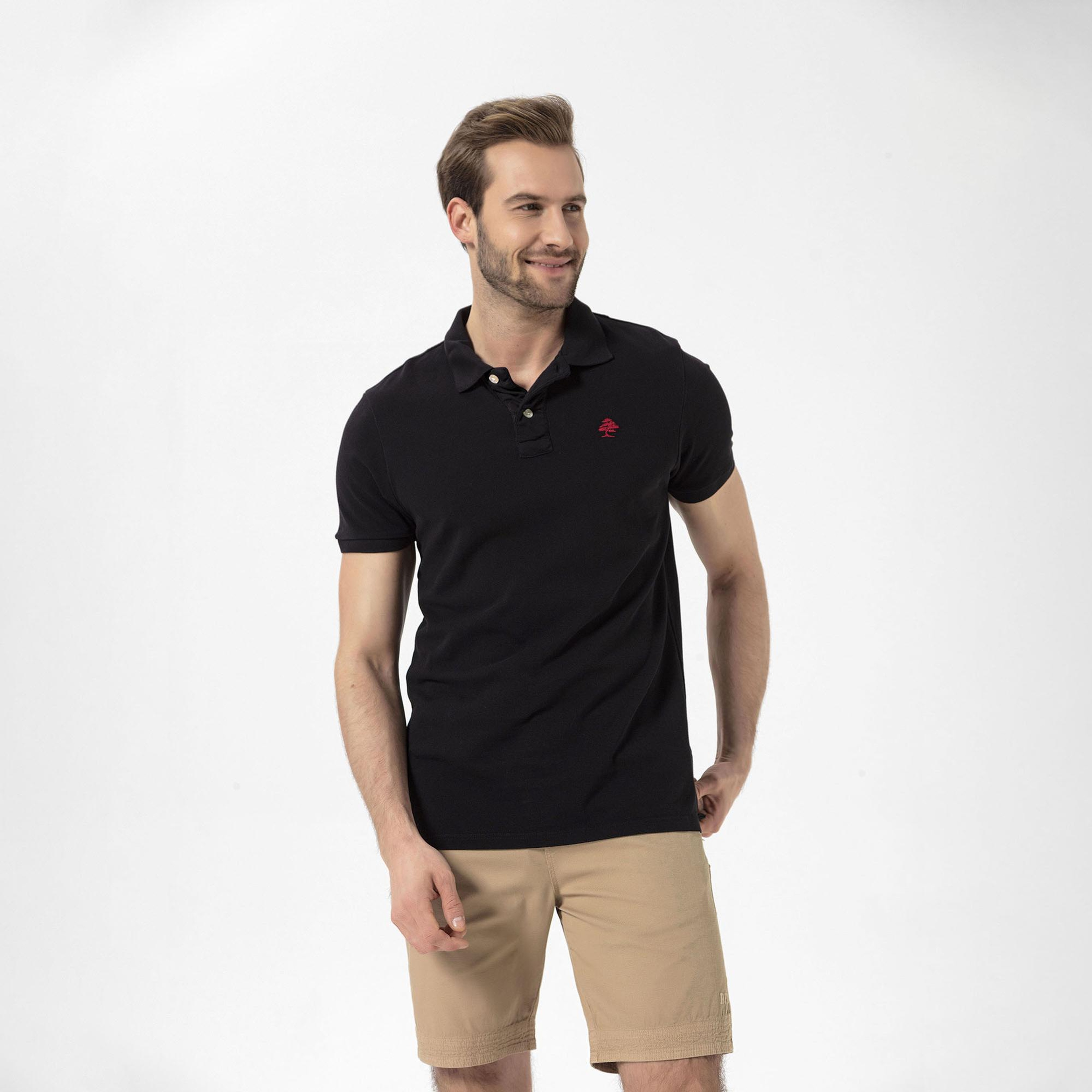 Routefield Patriot Erkek Siyah Polo Tişört