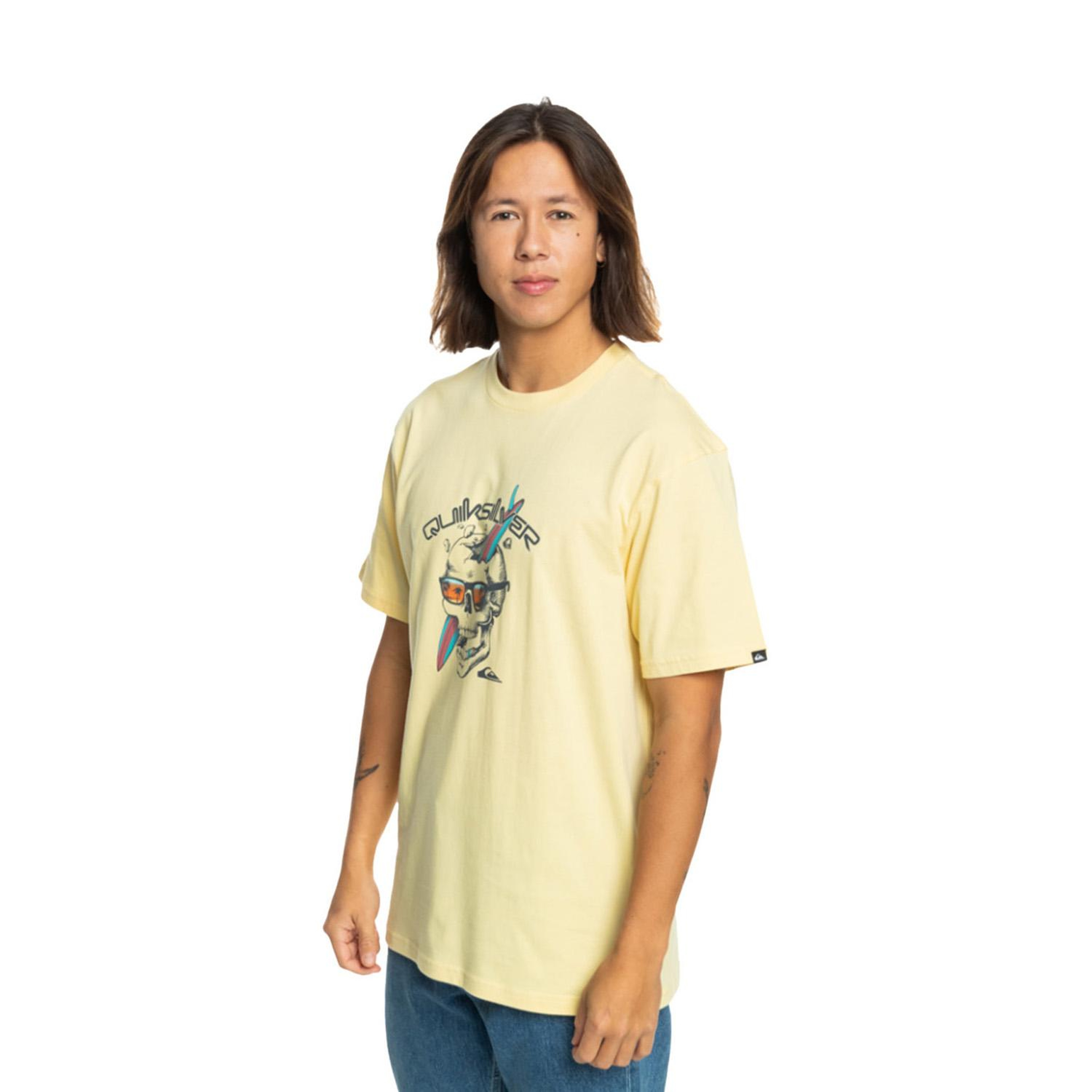 Quiksilver One Last Surf Erkek Sarı Tişört