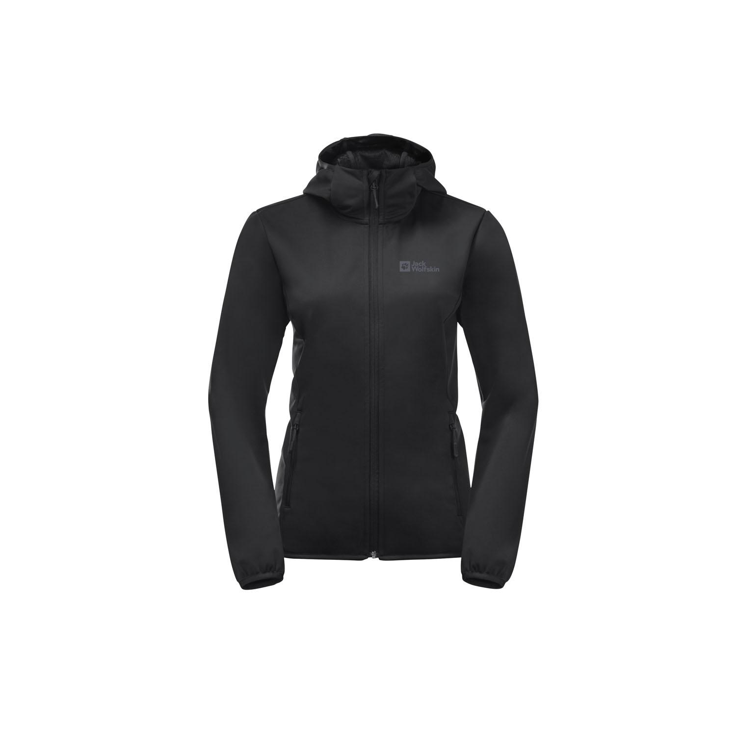 Jack Wolfskin Windhain Hoody Kadın Siyah Softshell