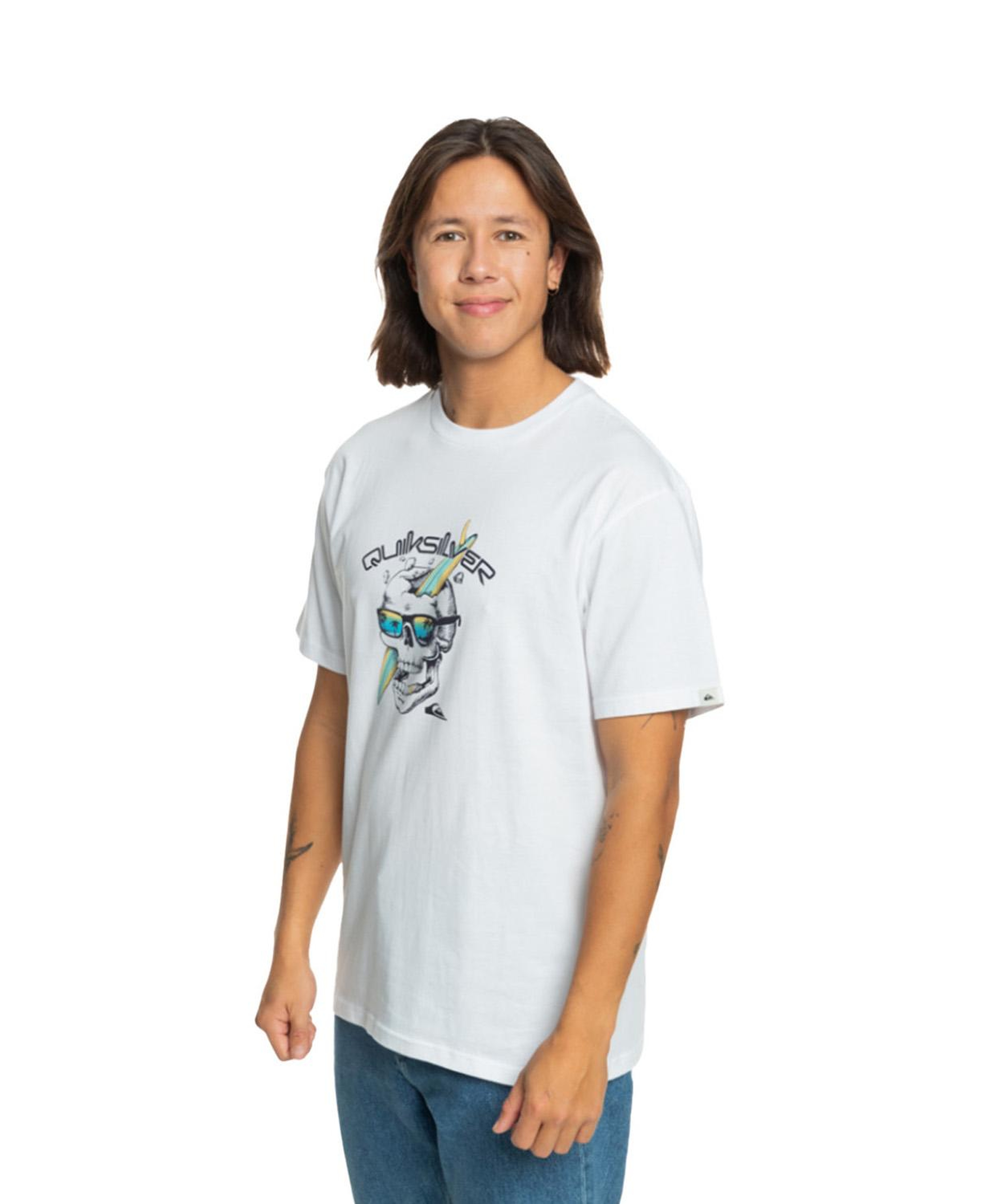 Quiksilver One Last Surf Erkek Beyaz Tişört