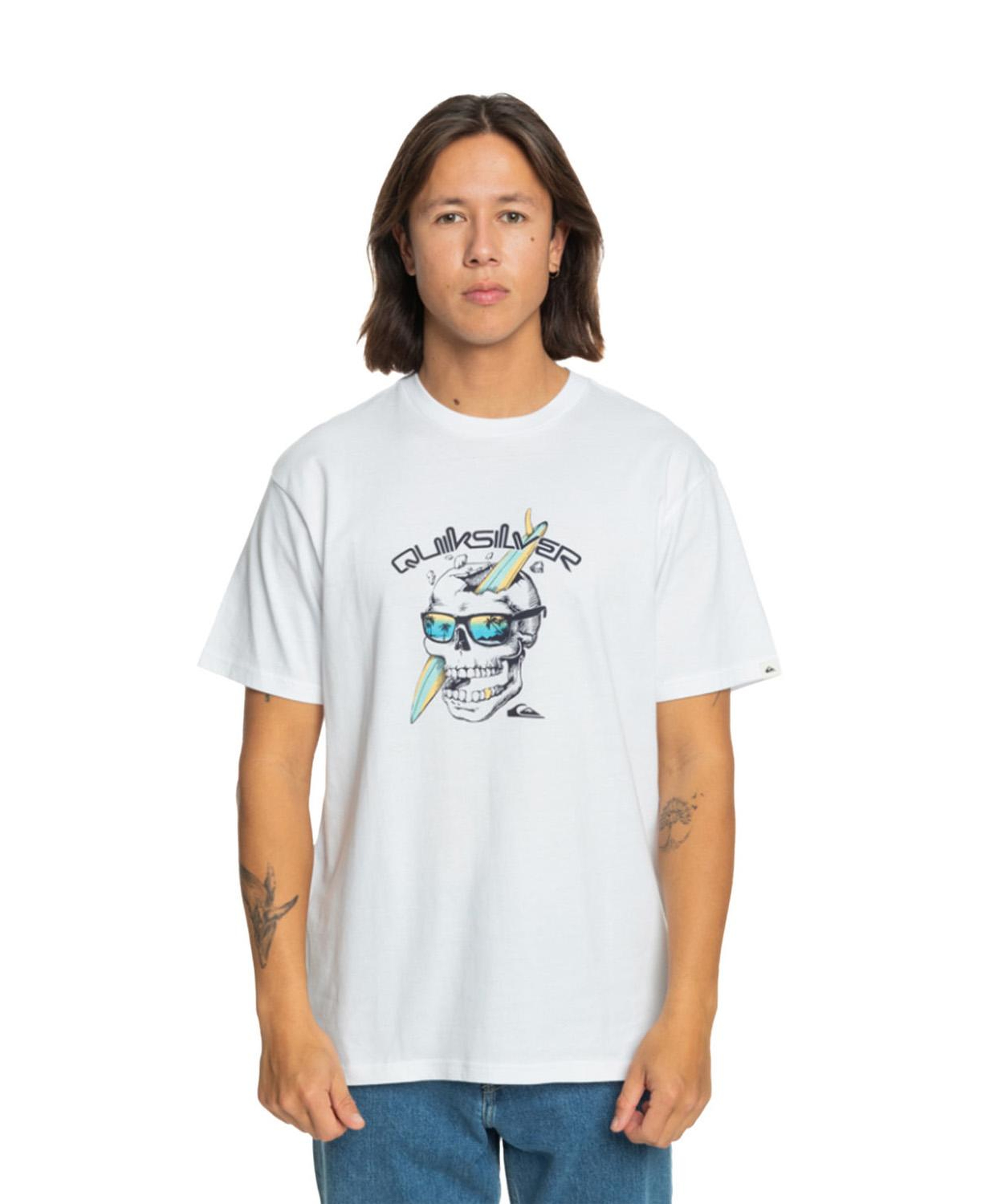 Quiksilver One Last Surf Erkek Beyaz Tişört