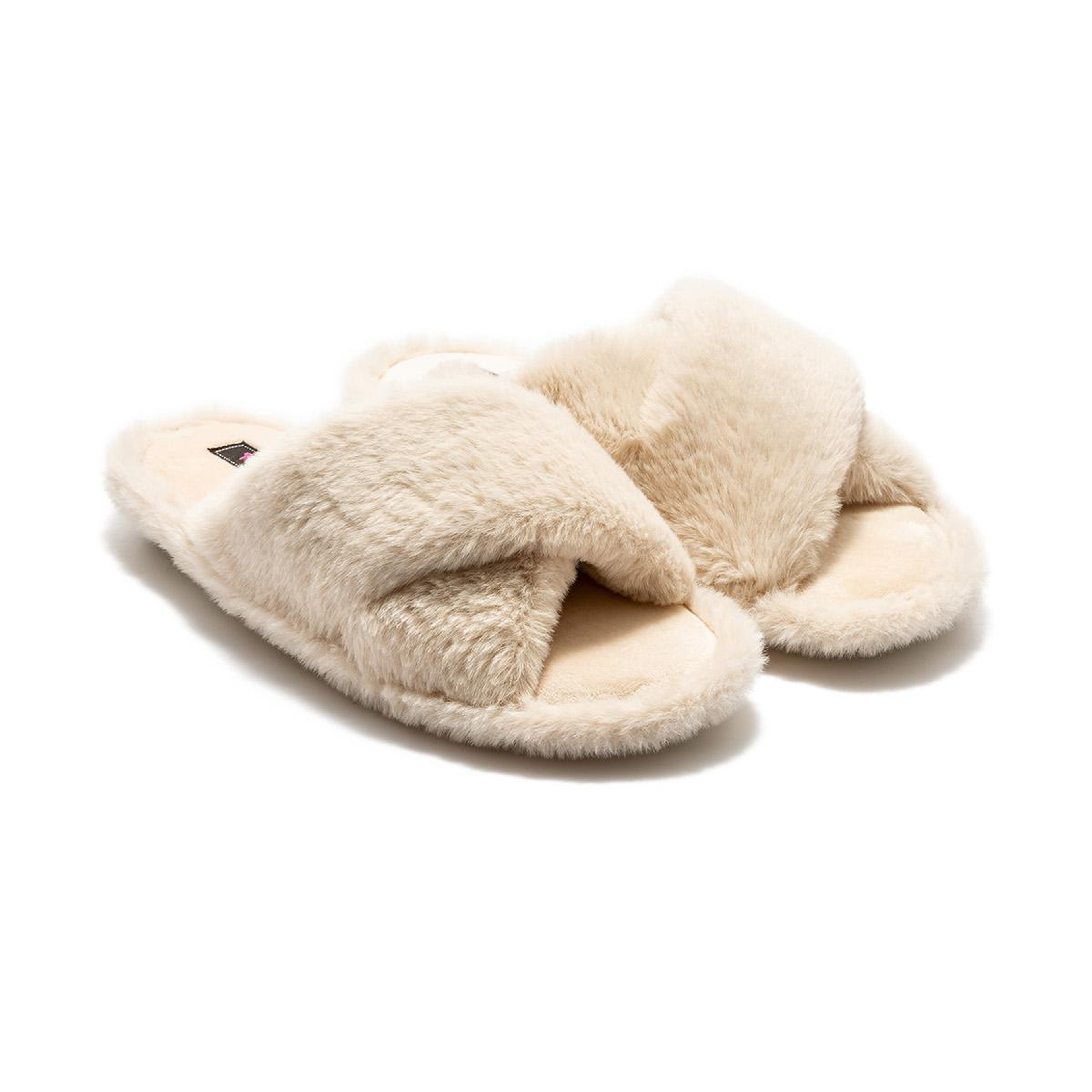 Çapraz Peluş Kadın Ev Terliği Bej 36/41