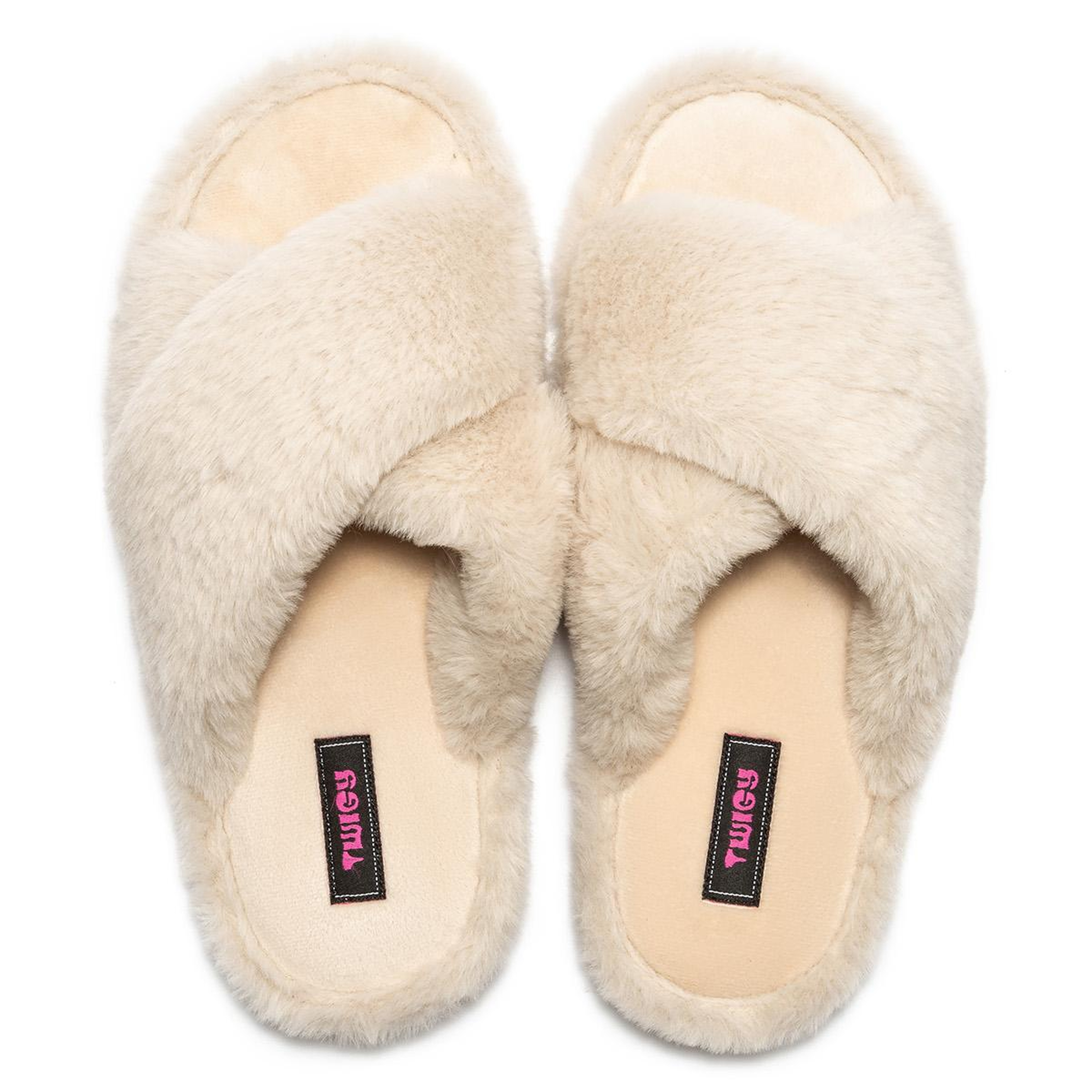 Çapraz Peluş Kadın Ev Terliği Bej 36/41