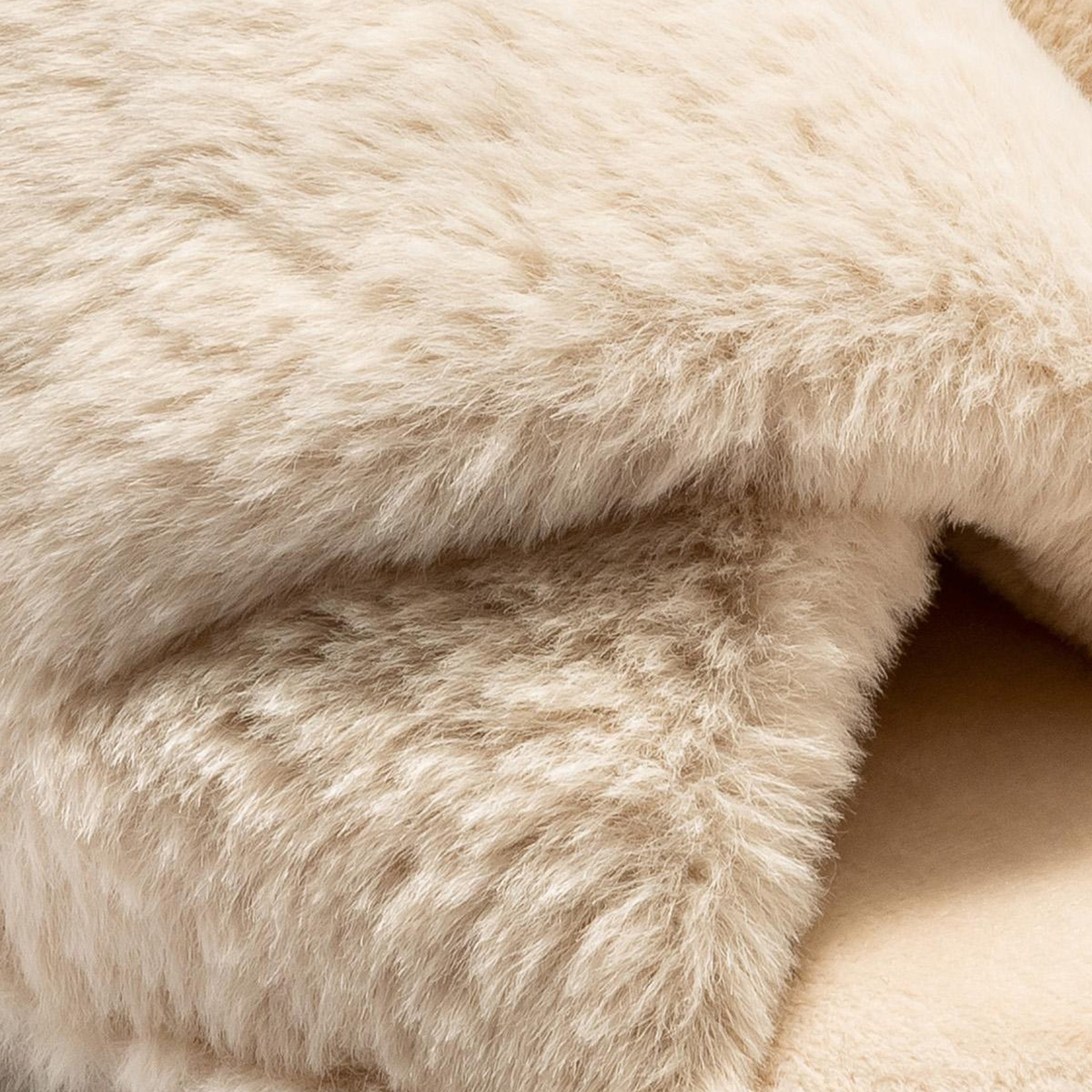 Çapraz Peluş Kadın Ev Terliği Bej 36/41