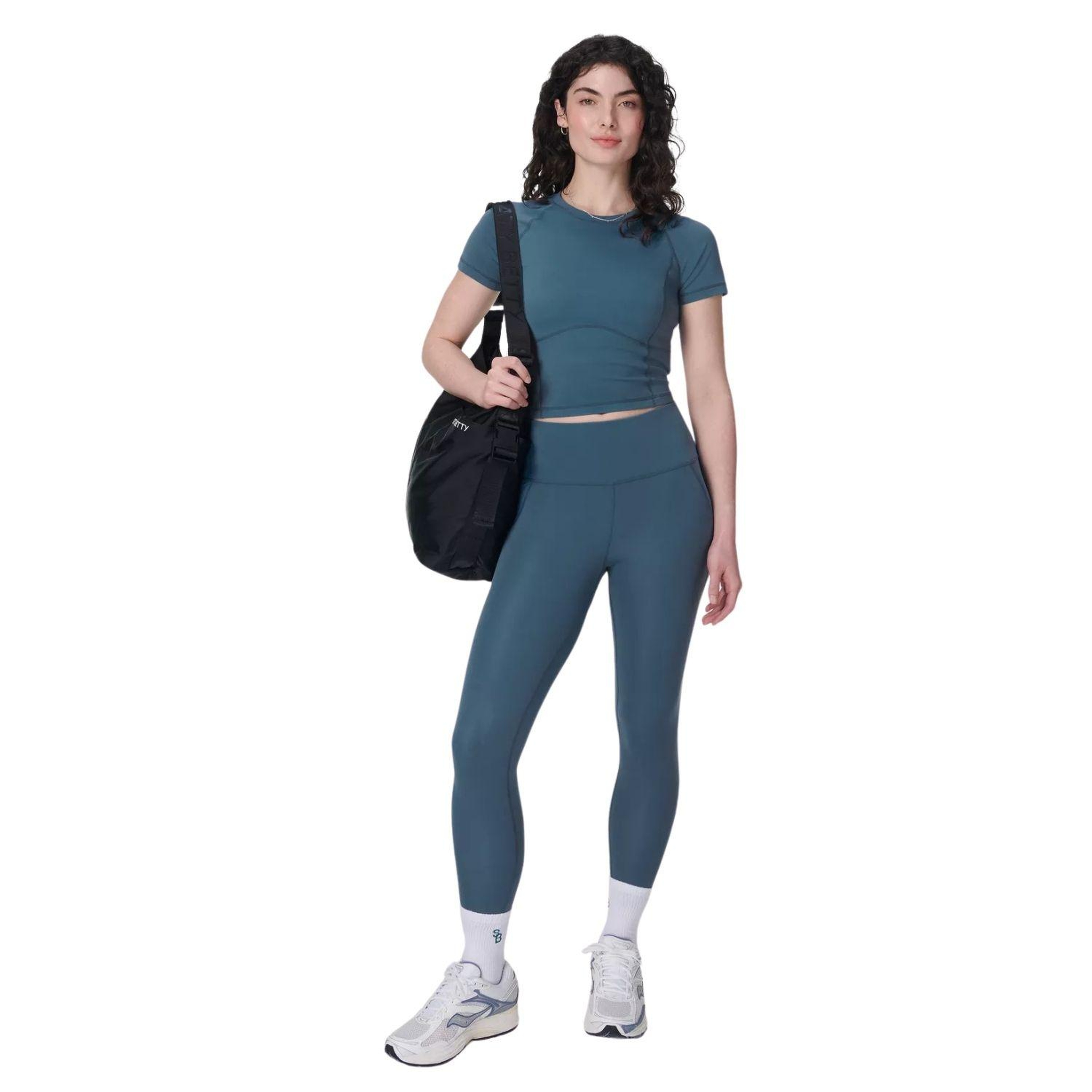 Sweaty Betty All Day Cropped Kadın Mavi Tişört