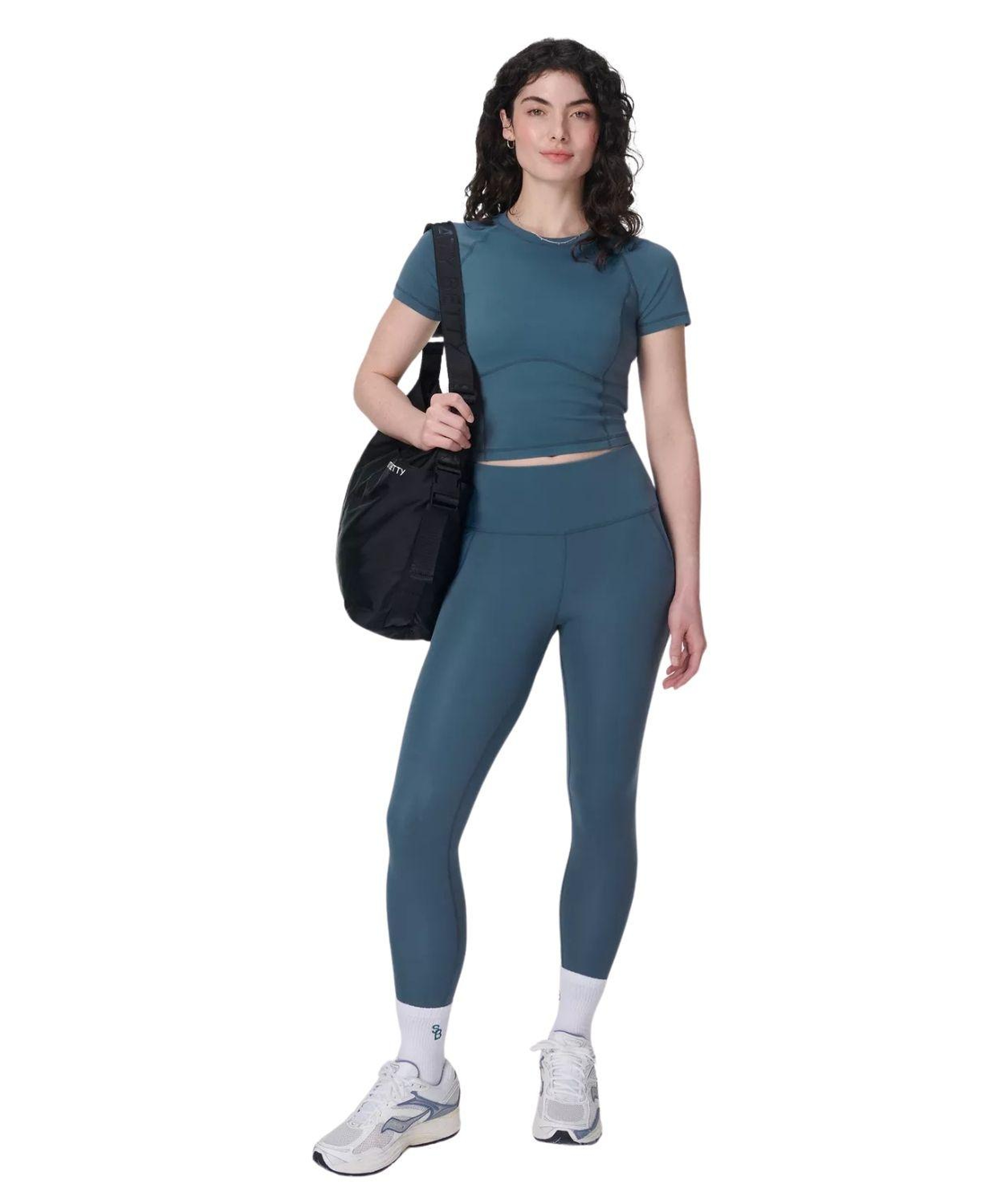 Sweaty Betty All Day Cropped Kadın Mavi Tişört