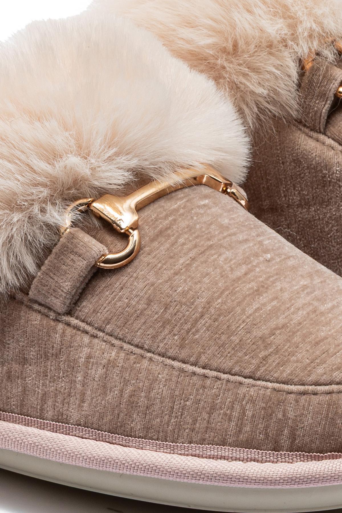 Maya Kadın Tokalı Ev Terliği Bej 37/41