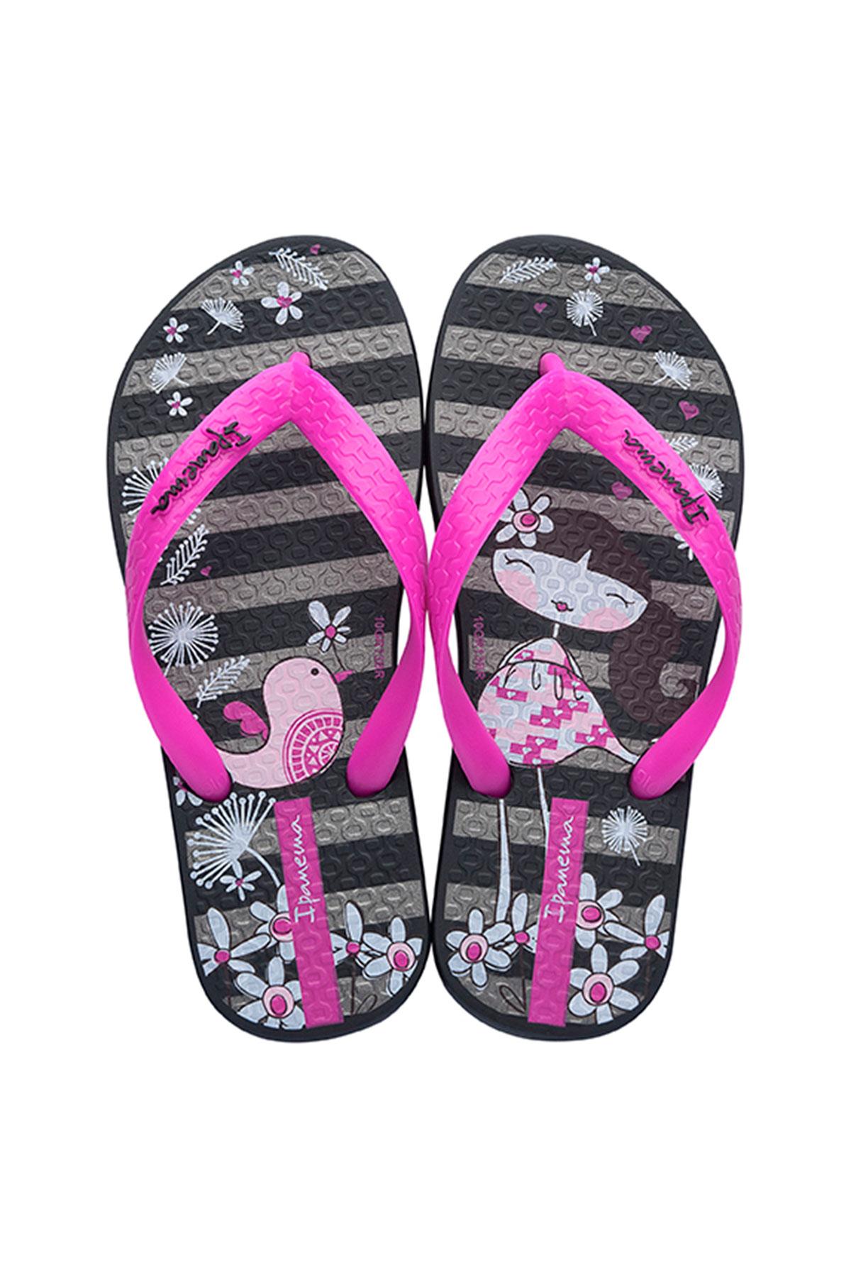 Cls IV Çocuk Parmak Arası Terlik Siyah Pembe 25/34