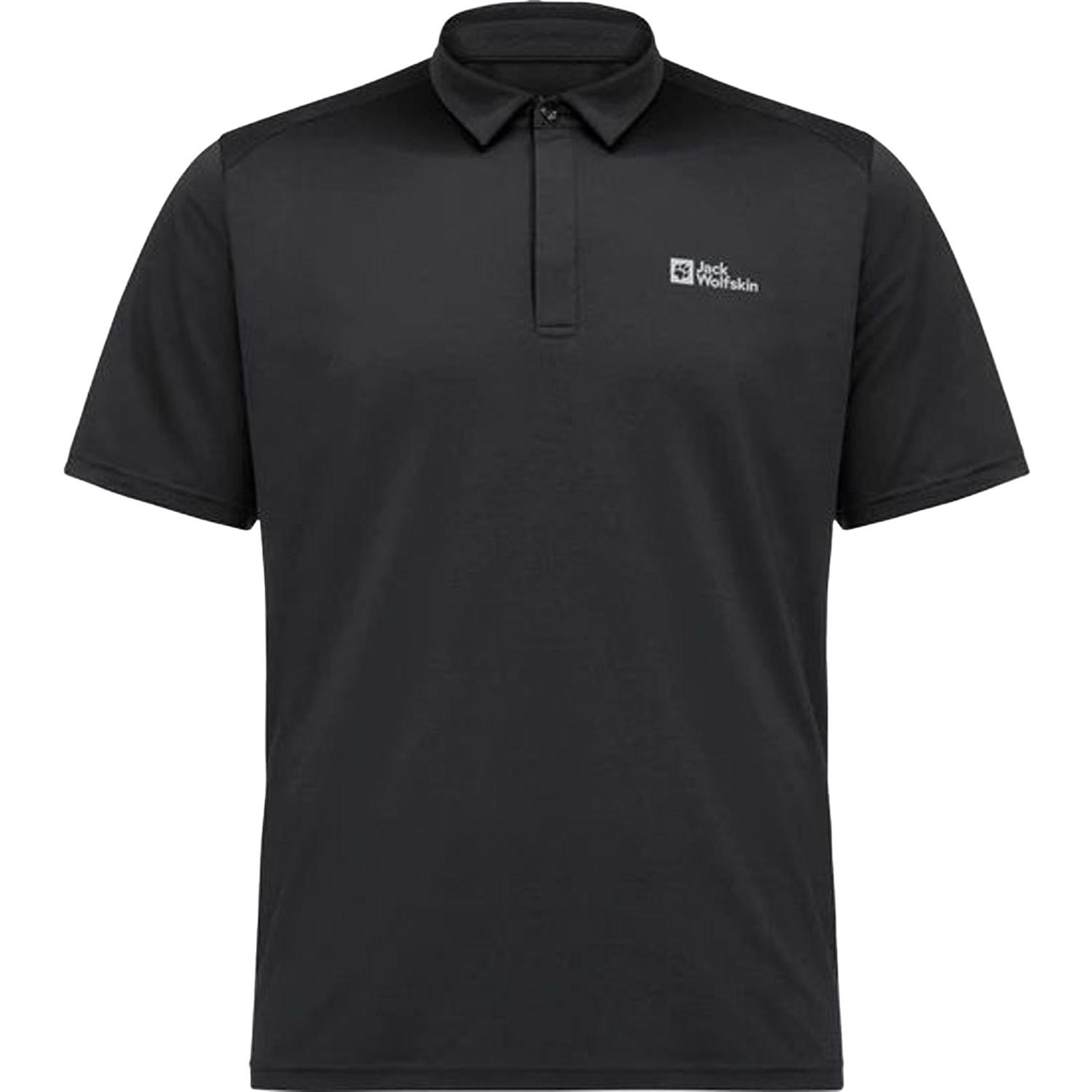 Jack Wolfskin Delgami Polo Erkek Siyah Polo Tişört
