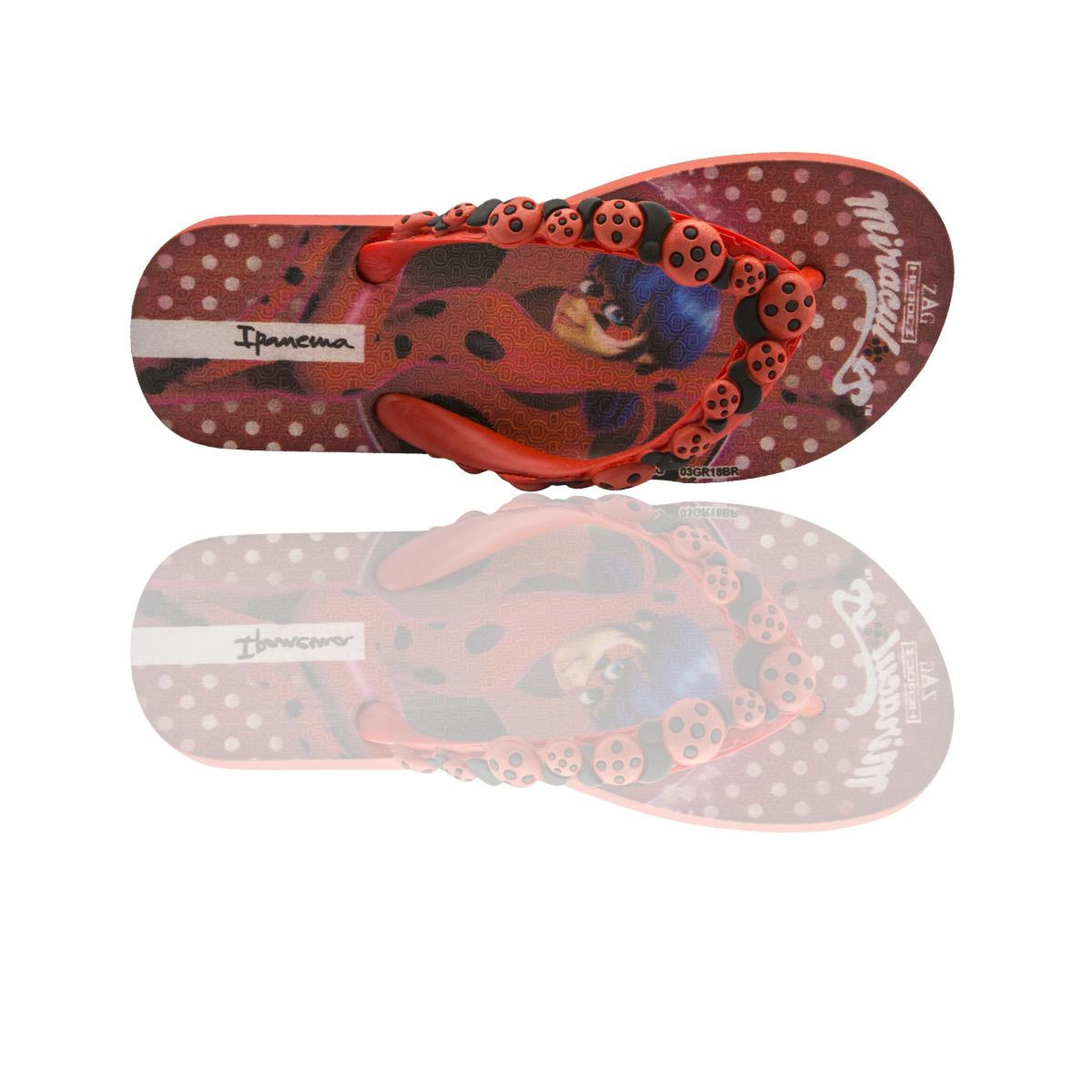 Ladybug Çocuk Parmak Arası Terlik Siyah Kırmızı 30/35