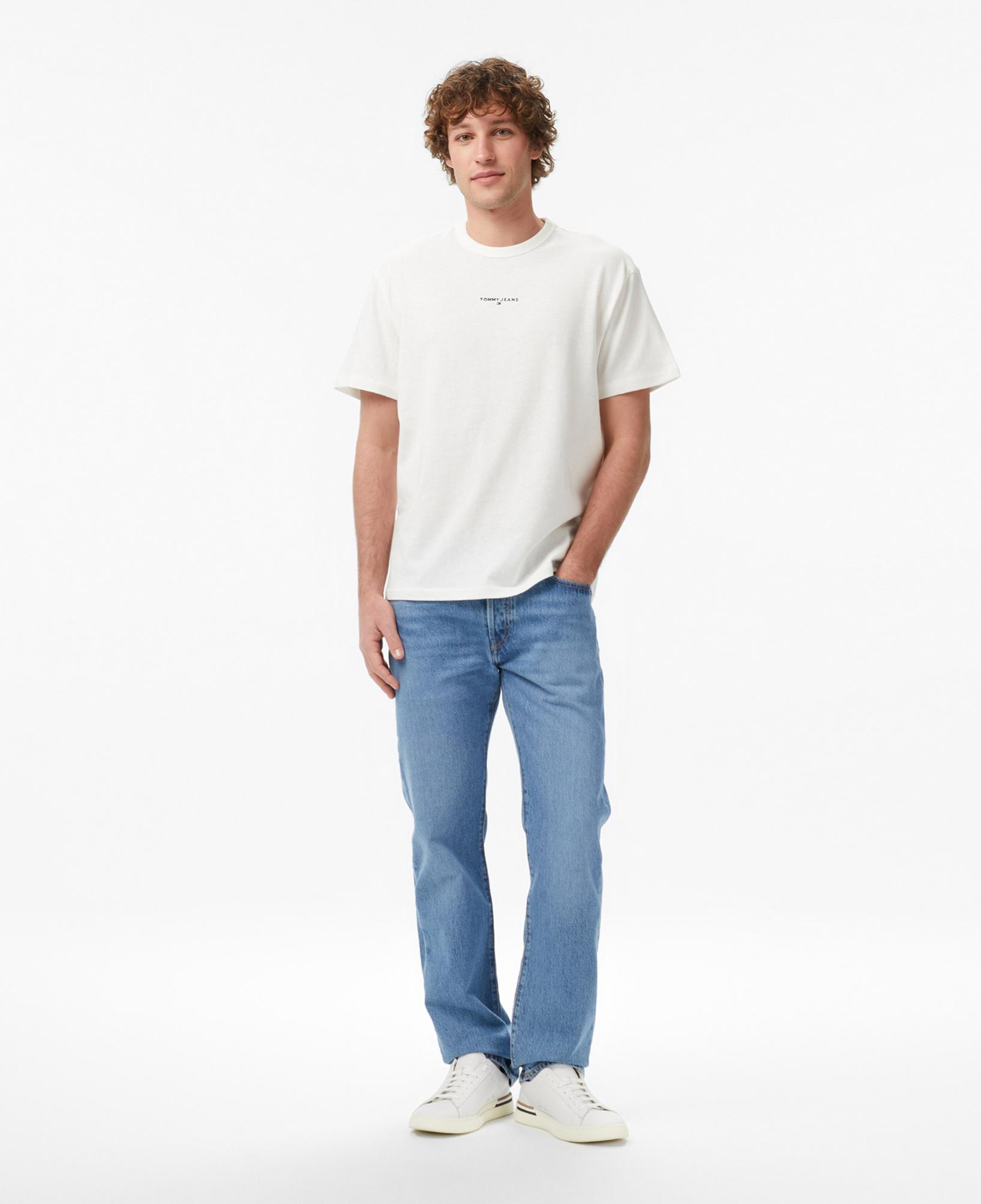 Tommy Hilfiger Linear Erkek Beyaz T-Shirt