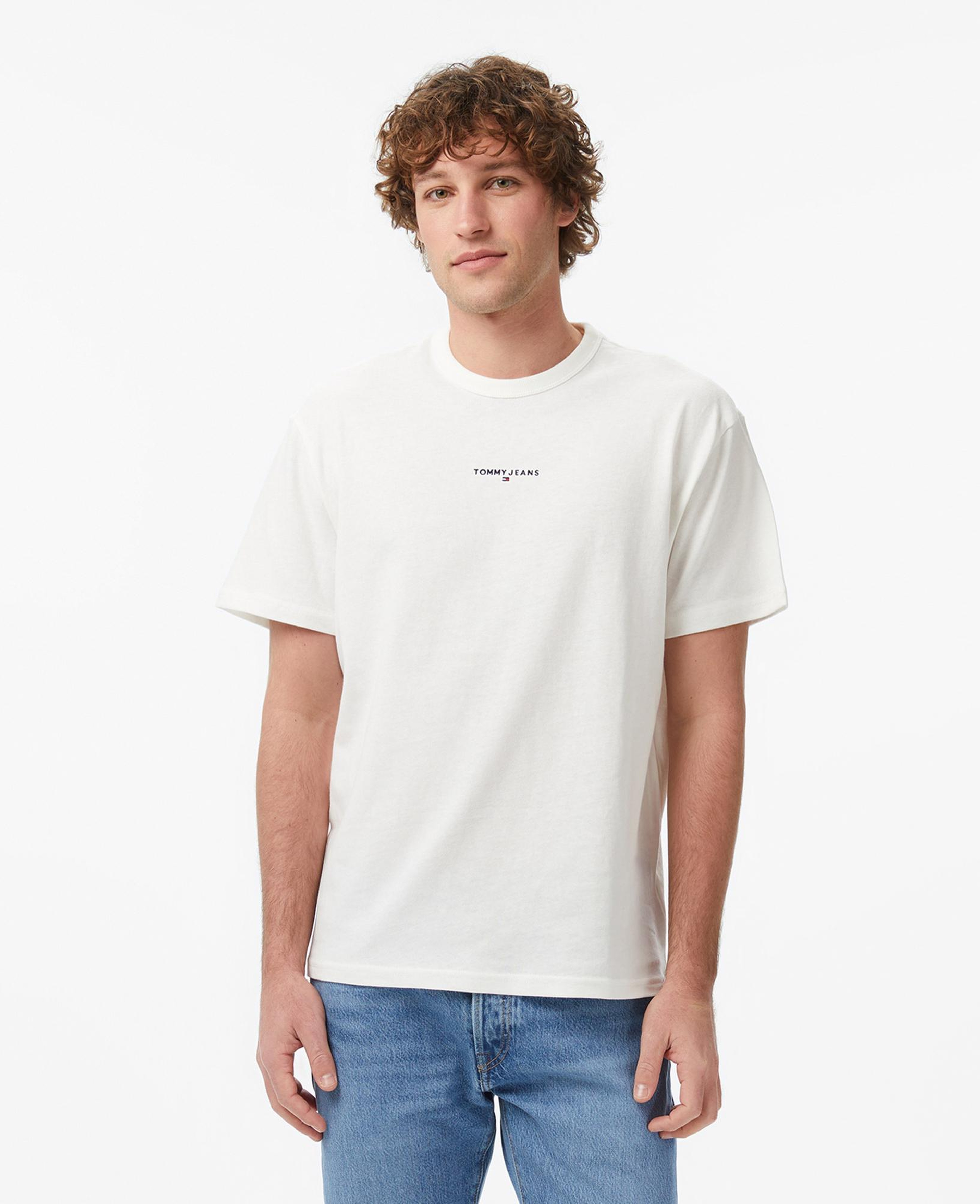 Tommy Hilfiger Linear Erkek Beyaz T-Shirt