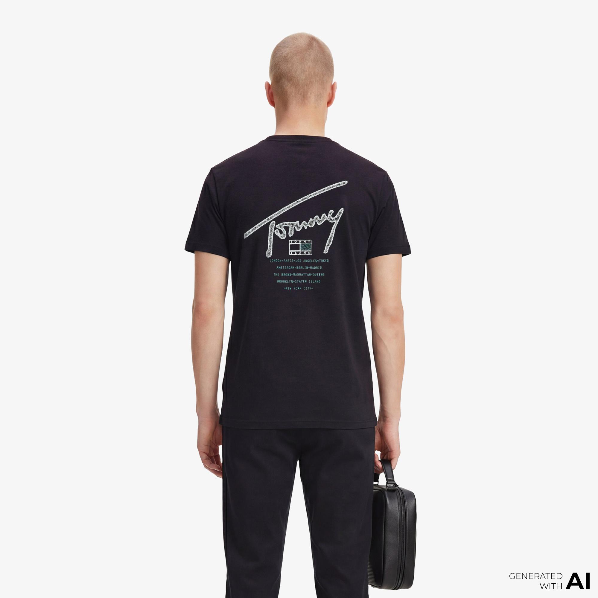 Tommy Hilfiger Signature Erkek Siyah T-Shirt