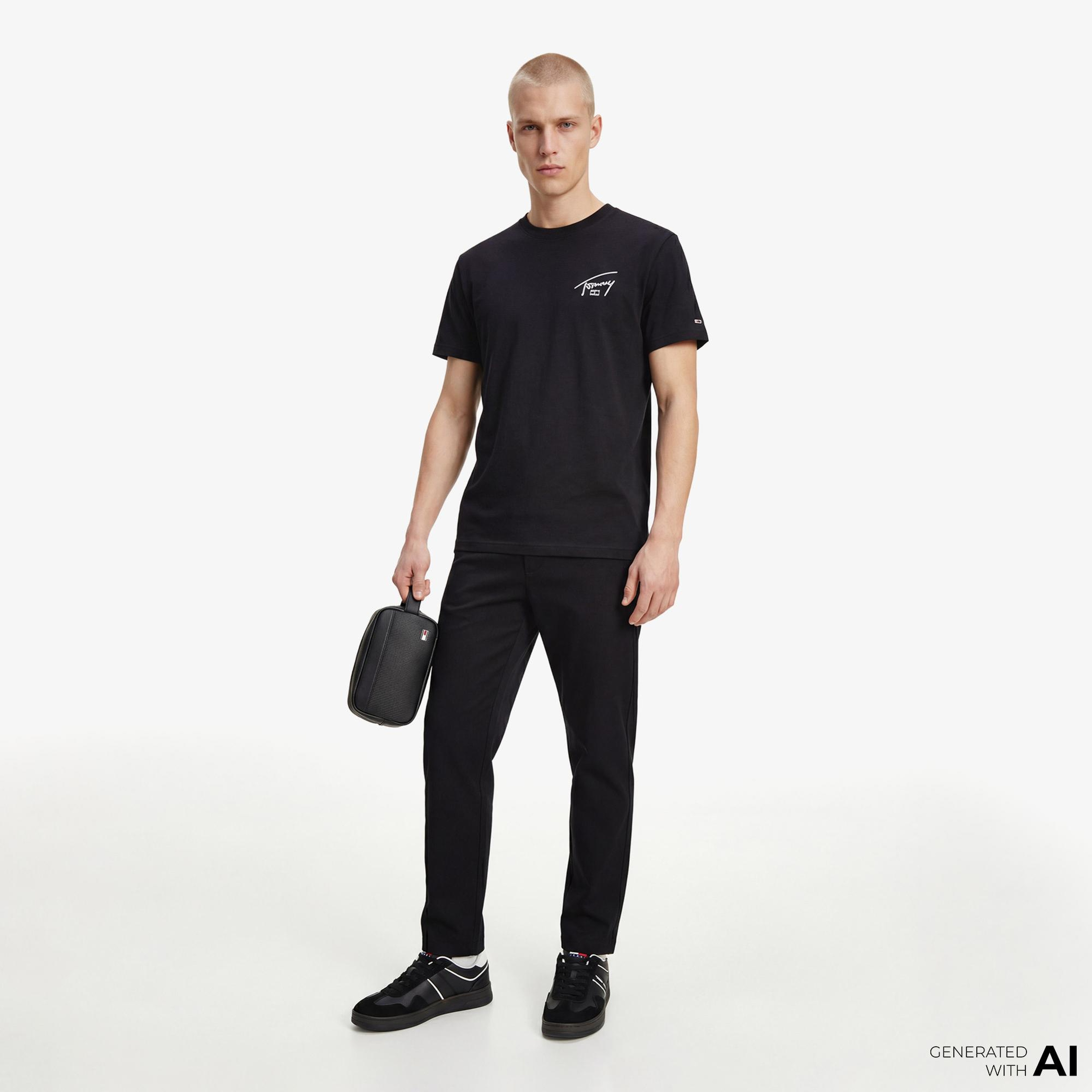 Tommy Hilfiger Signature Erkek Siyah T-Shirt