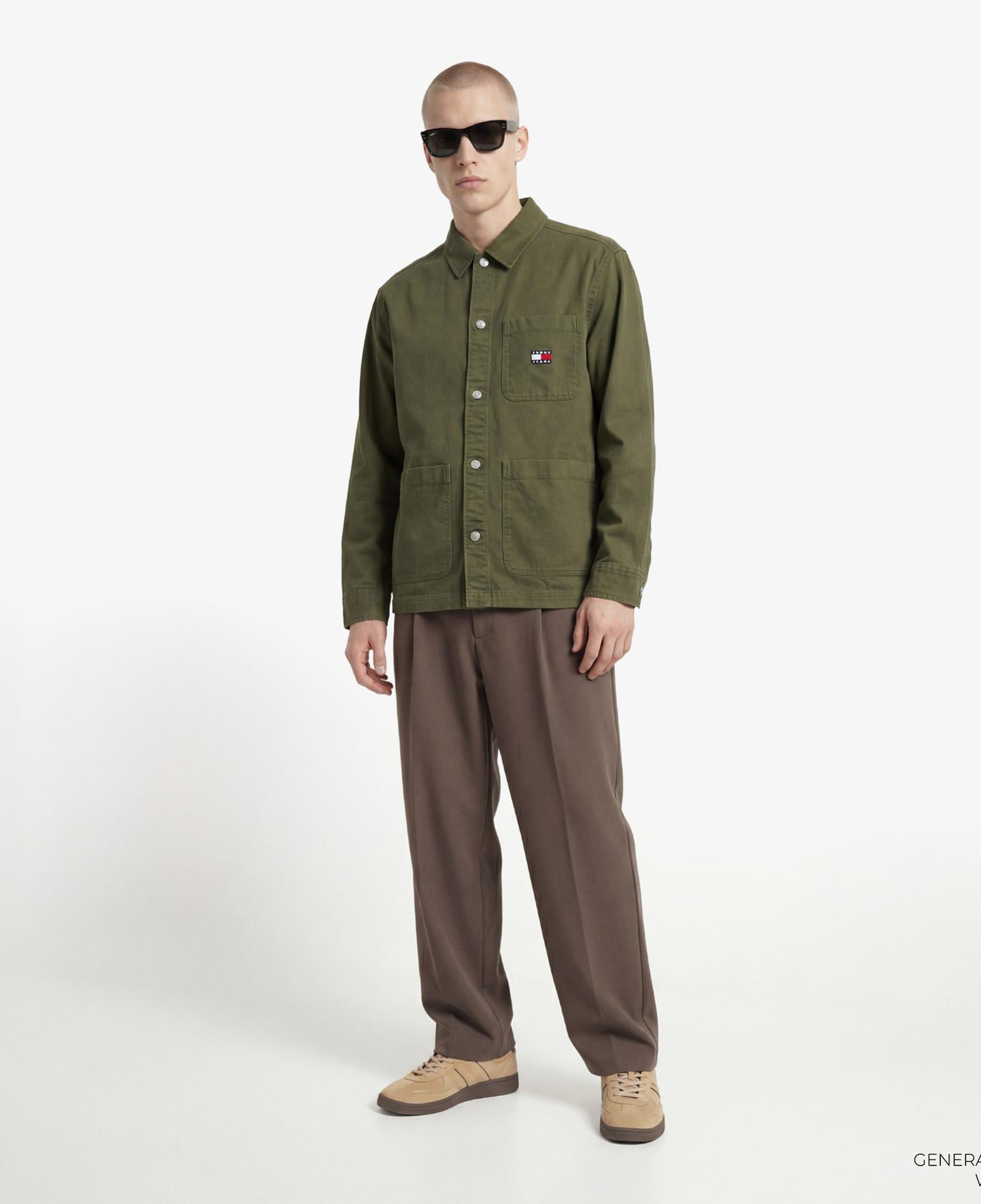 Tommy Hilfiger Overshirt Erkek Yeşil Gömlek