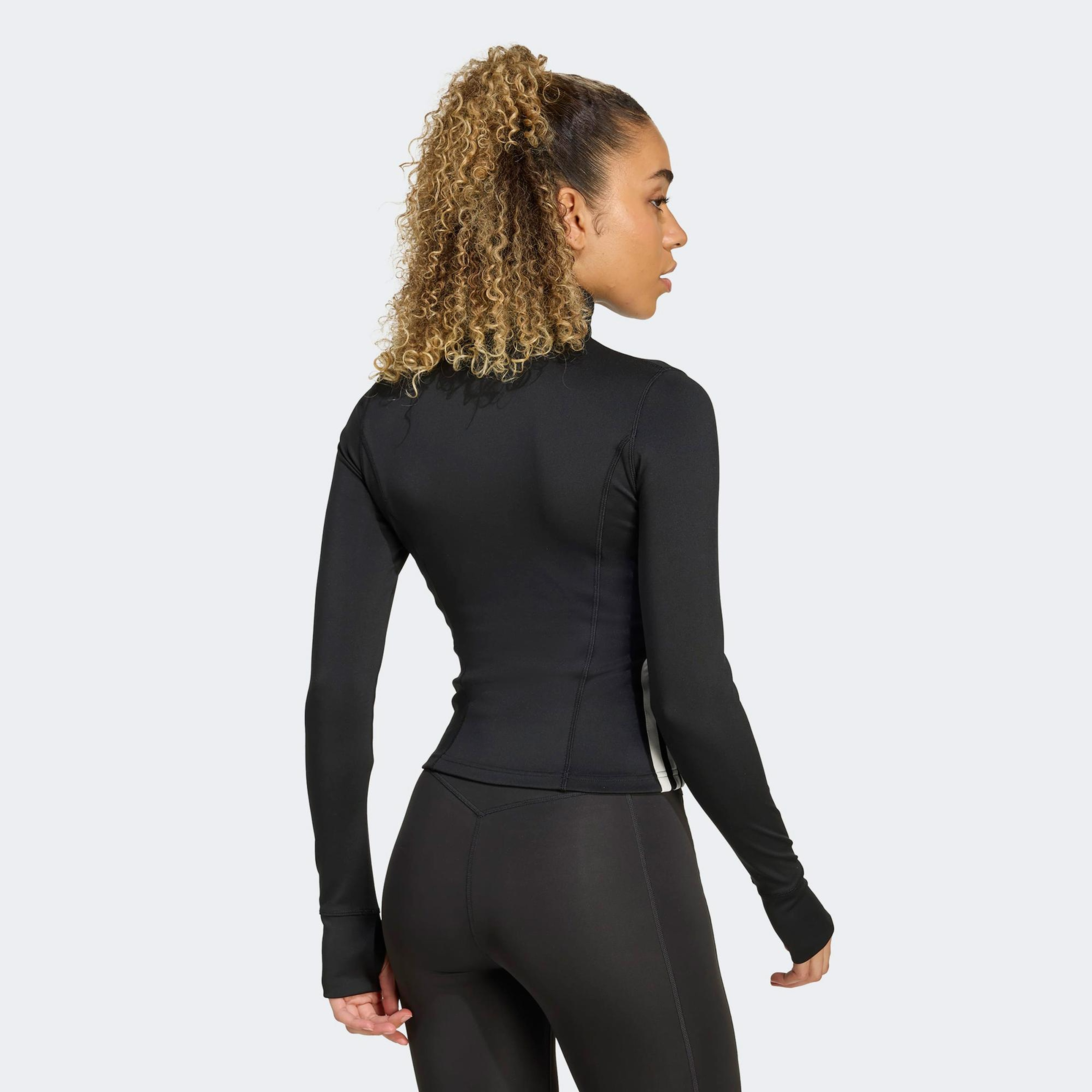 adidas Workout Essentials 3-Stripes Kadın Siyah Eşofman Üstü