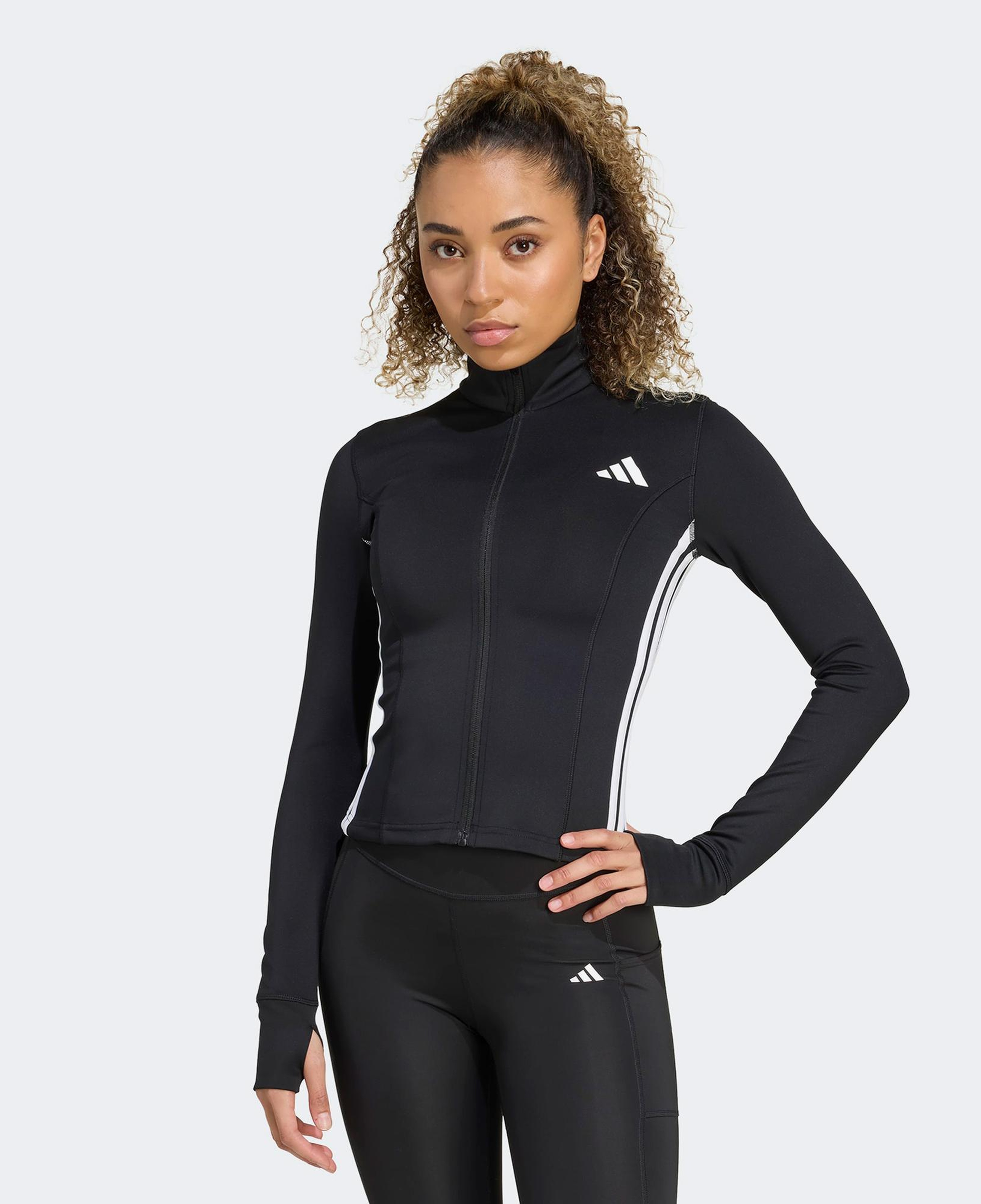 adidas Workout Essentials 3-Stripes Kadın Siyah Eşofman Üstü