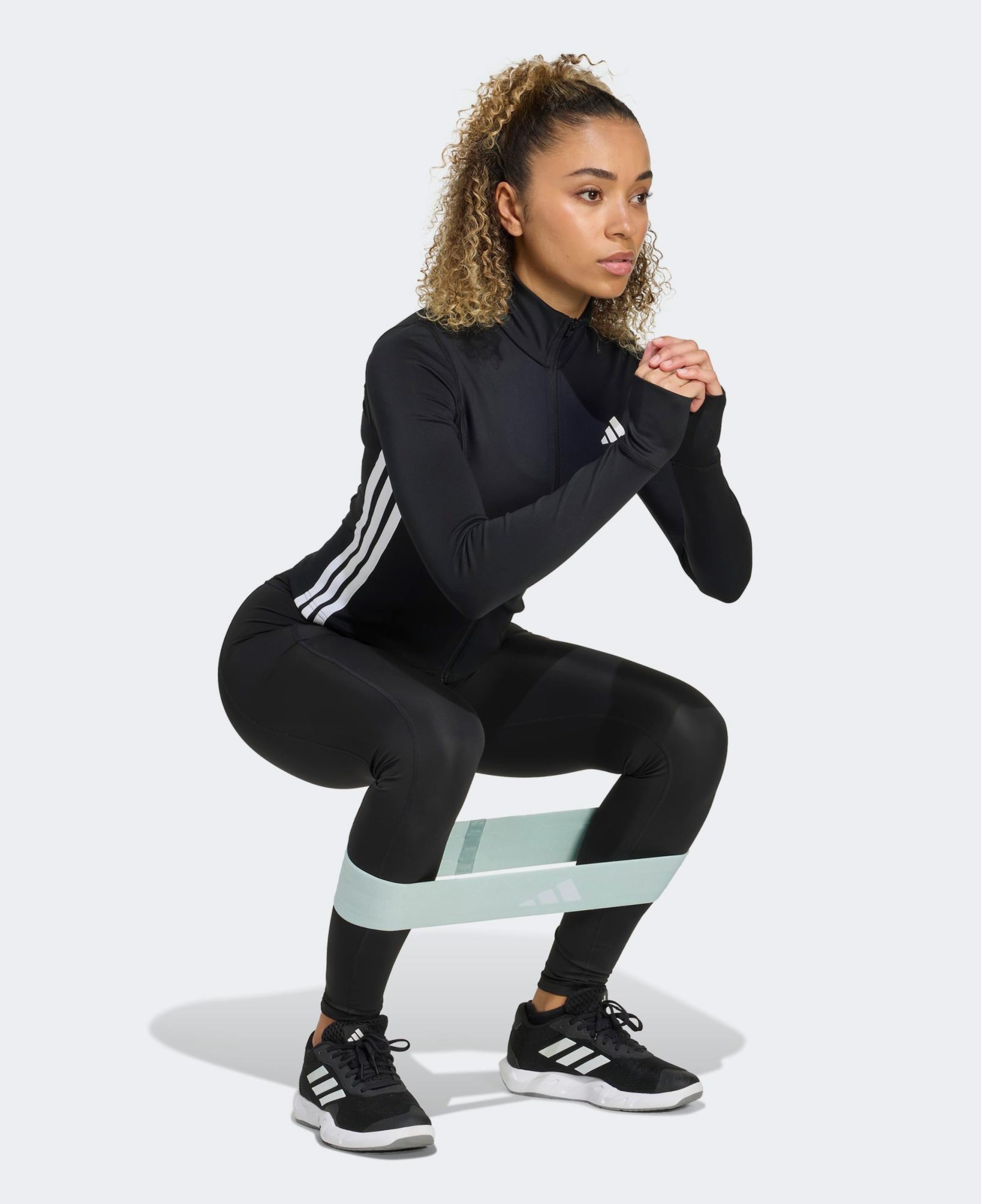 adidas Workout Essentials 3-Stripes Kadın Siyah Eşofman Üstü