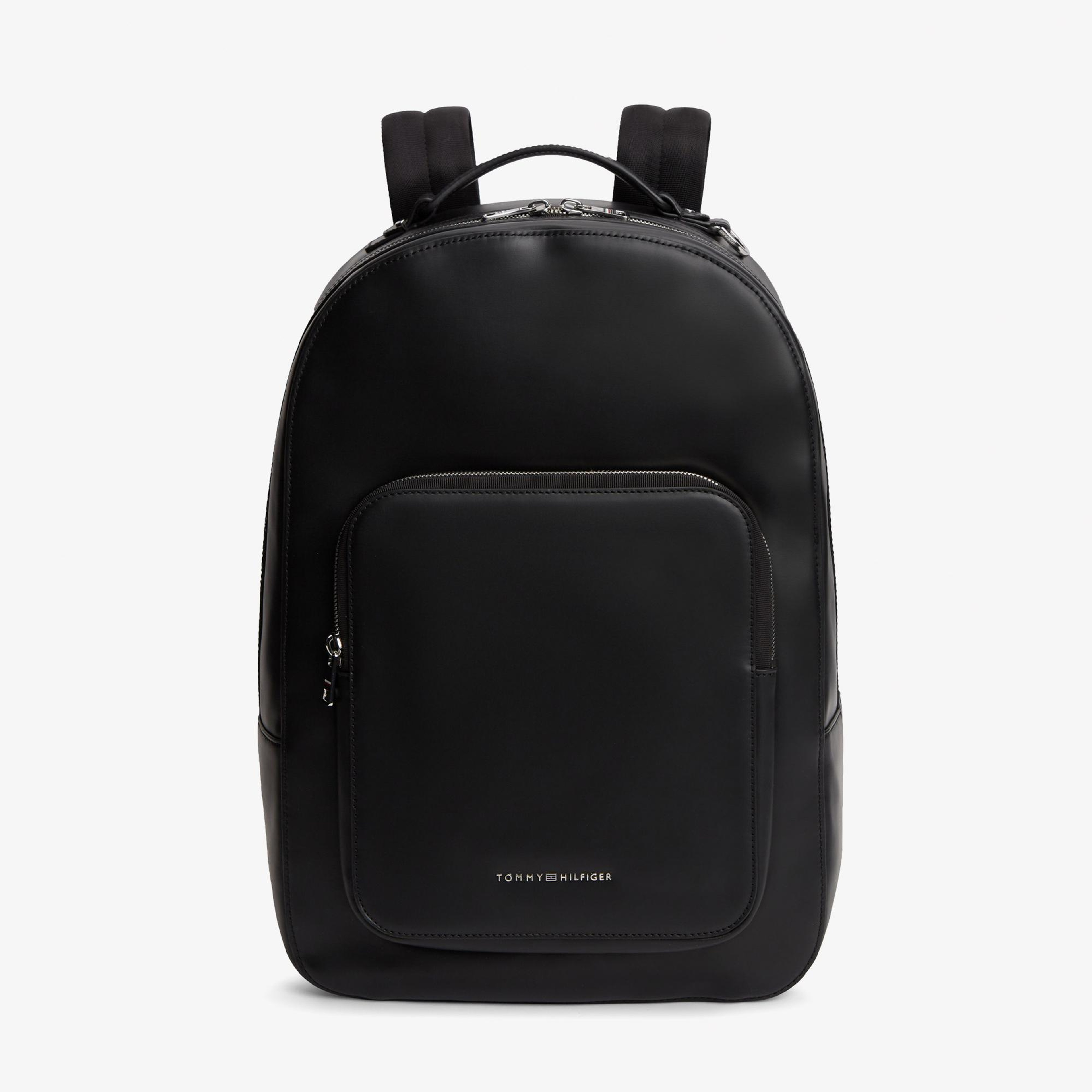 Tommy Hilfiger Business Leather Erkek Siyah Sırt Çantası